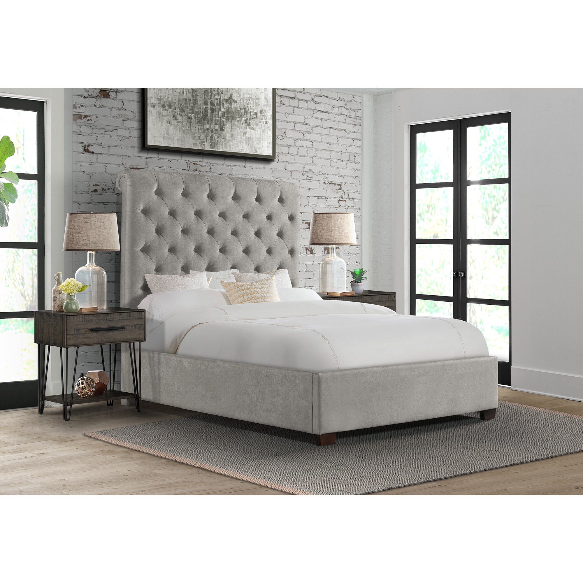 Picket House Furnishings Jeremiah Gray King Wood Upholstered Bed in the ...