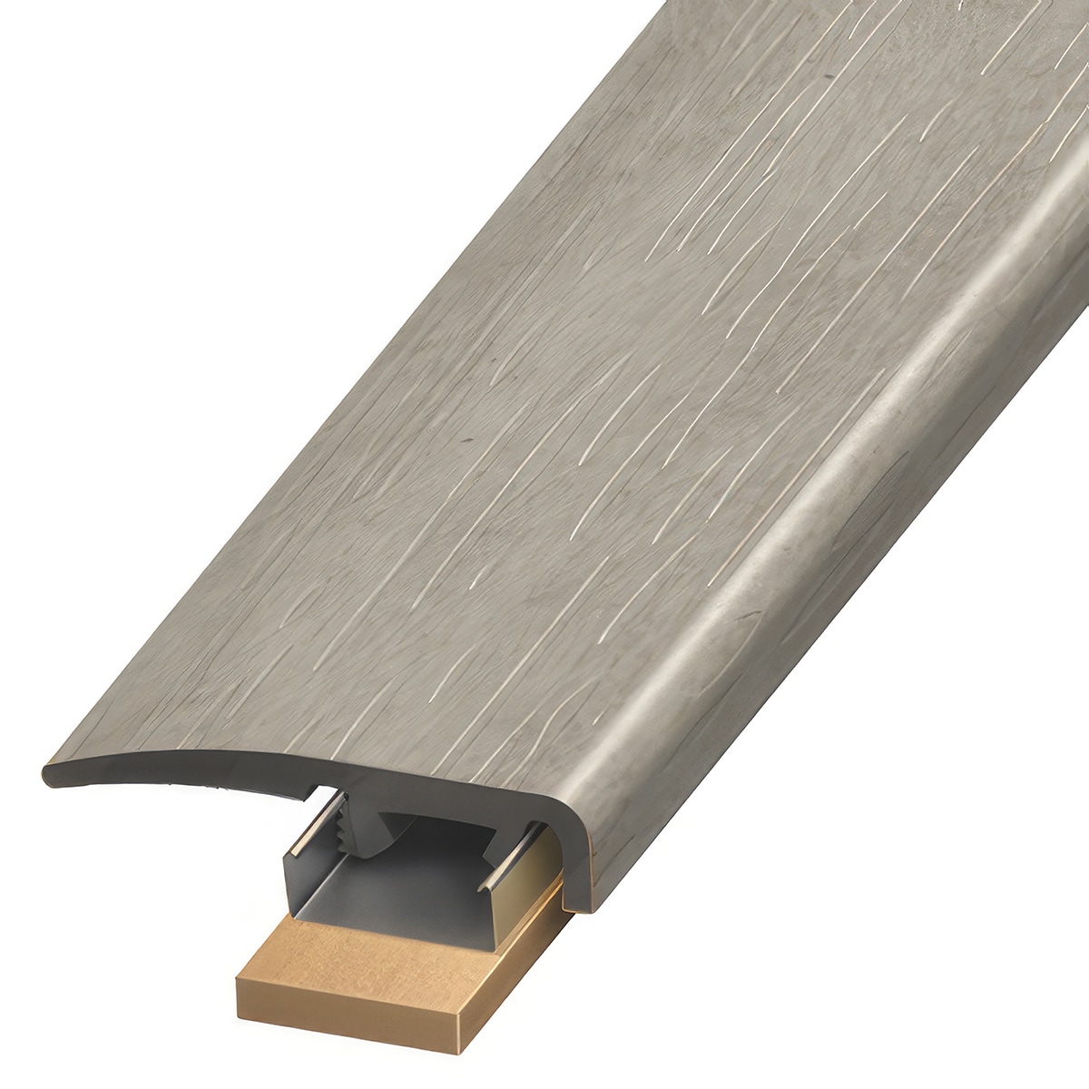 Versatrim SCAP-114871 Tones GlueCore Lucida-Tones GlueCore-Satinstone Prefinished 0.3125-in T x 1.375-in W x 94-in L PVC End cap