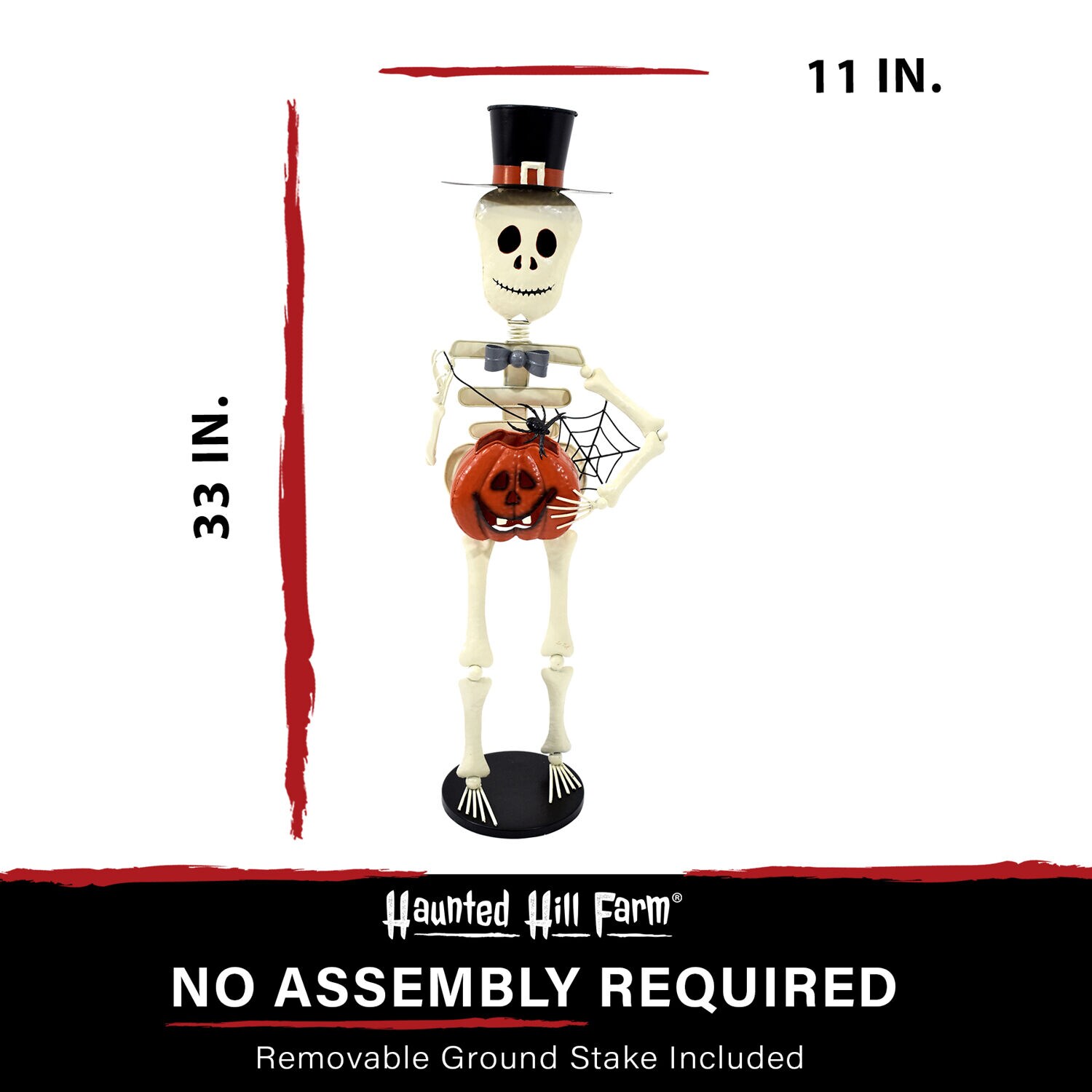 Haunted Hill Farm HHMTSKEL033-0WH Table-Halloween-Decor - View #4