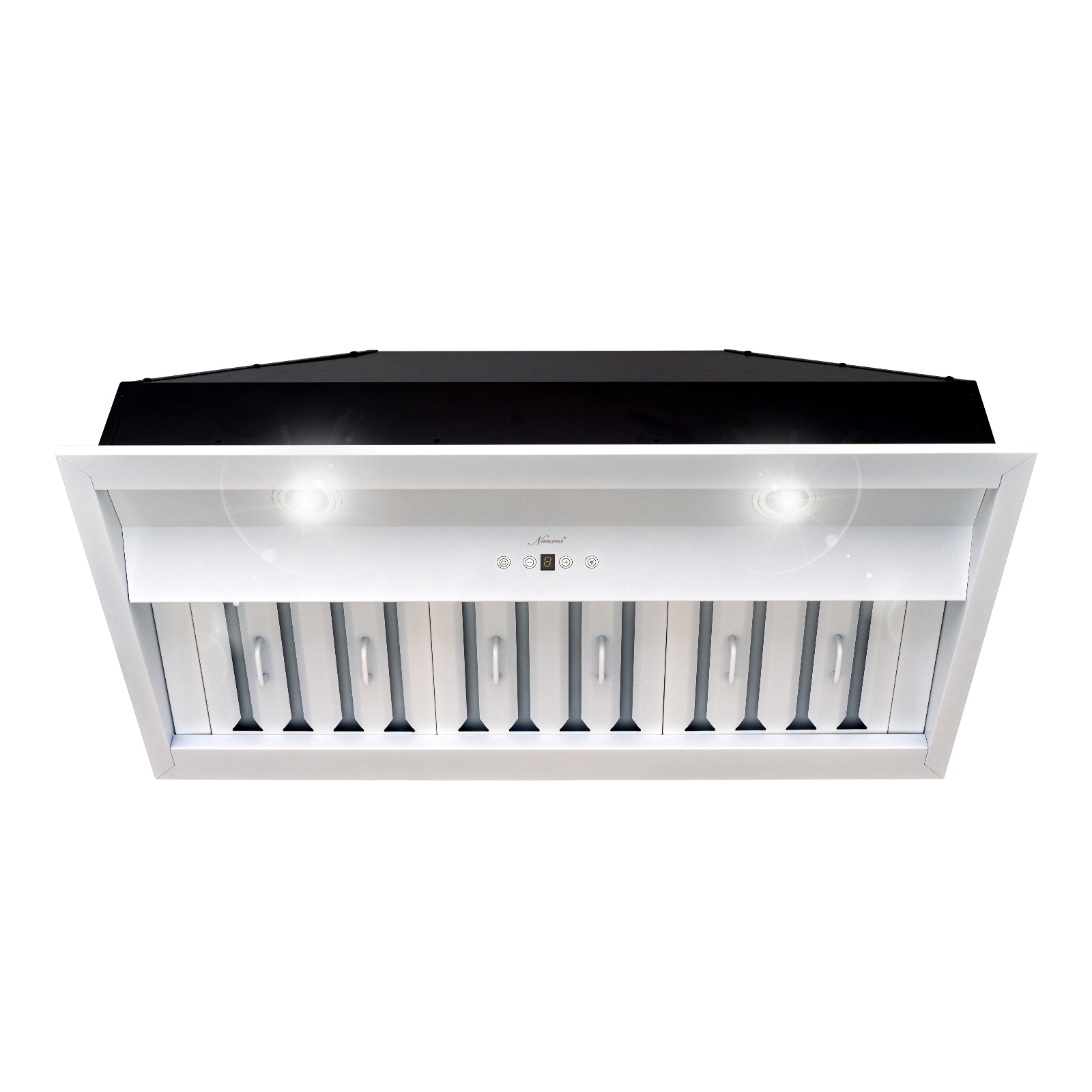 Akicon E90-36-SW-COOL 36 inch Ducted 600-CFM Satin White Insert Under Cabinet Range Hood with Charcoal Filter