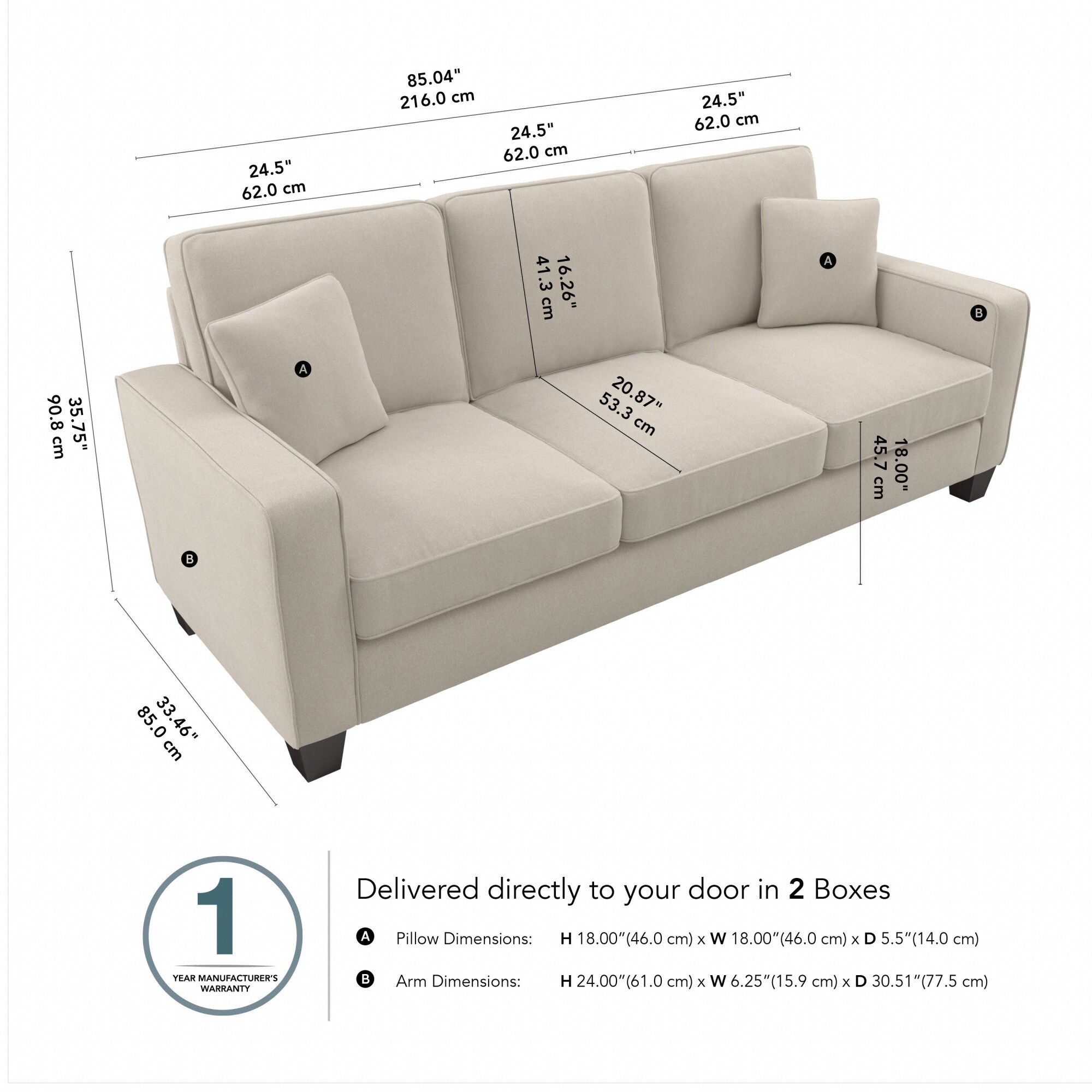 Bush Furniture SNJ85SCRH-03K Sofas-Loveseats - View #5