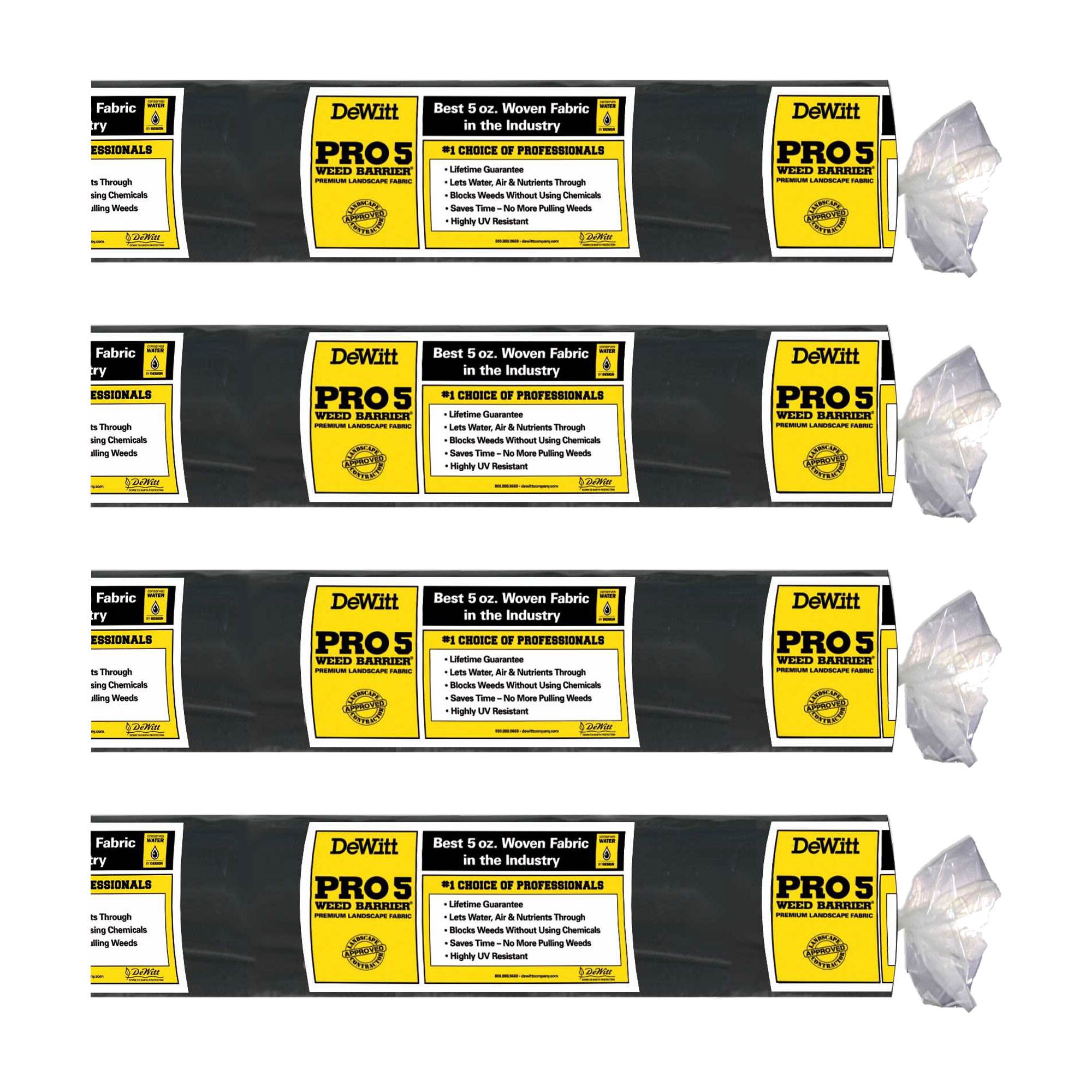 DeWitt 126035 250-Feet x 5-Feet Premium Weed barrier Landscape Fabric