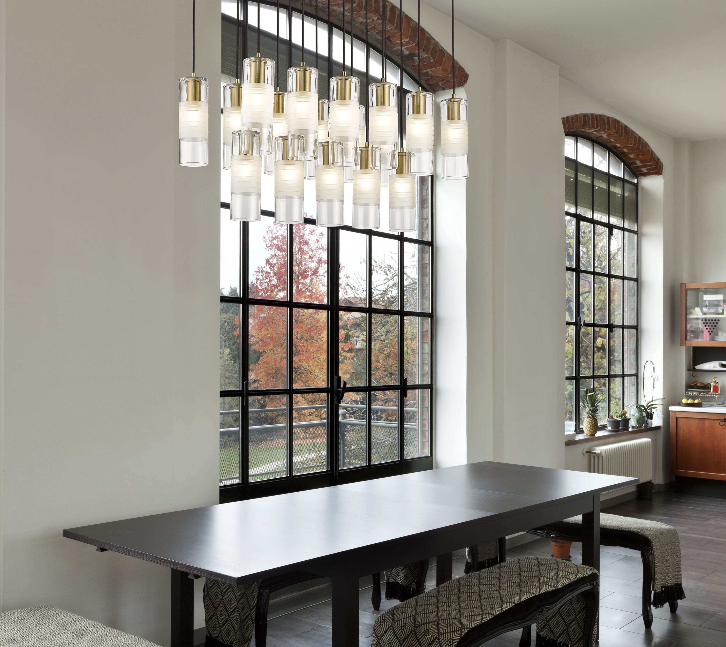 Alton 42" Modern Gold and Nickel Linear Chandelier