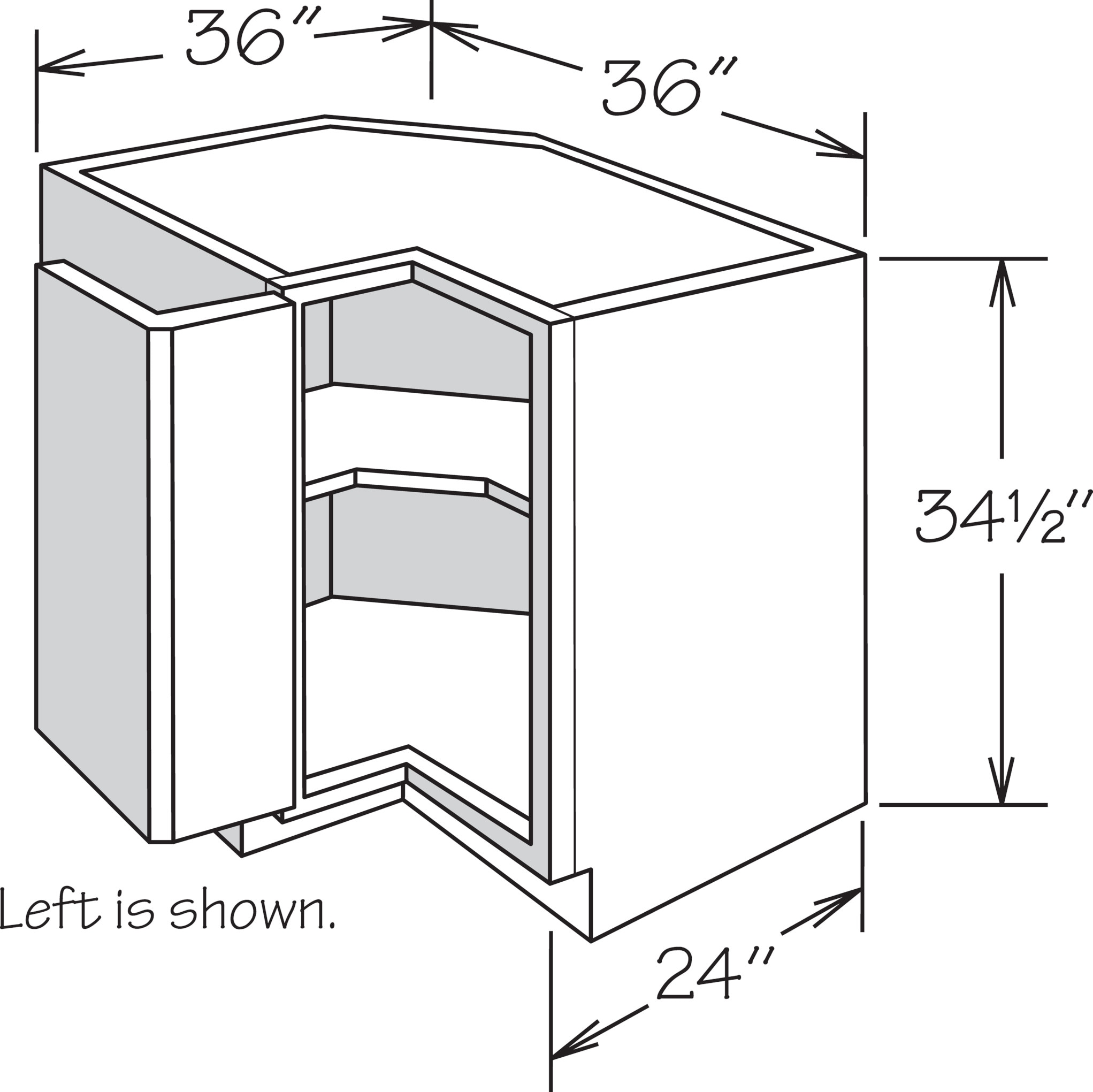 allen + roth Dawley 43-in W x 34.5-in H x 24-in D Linen Corner Base ...