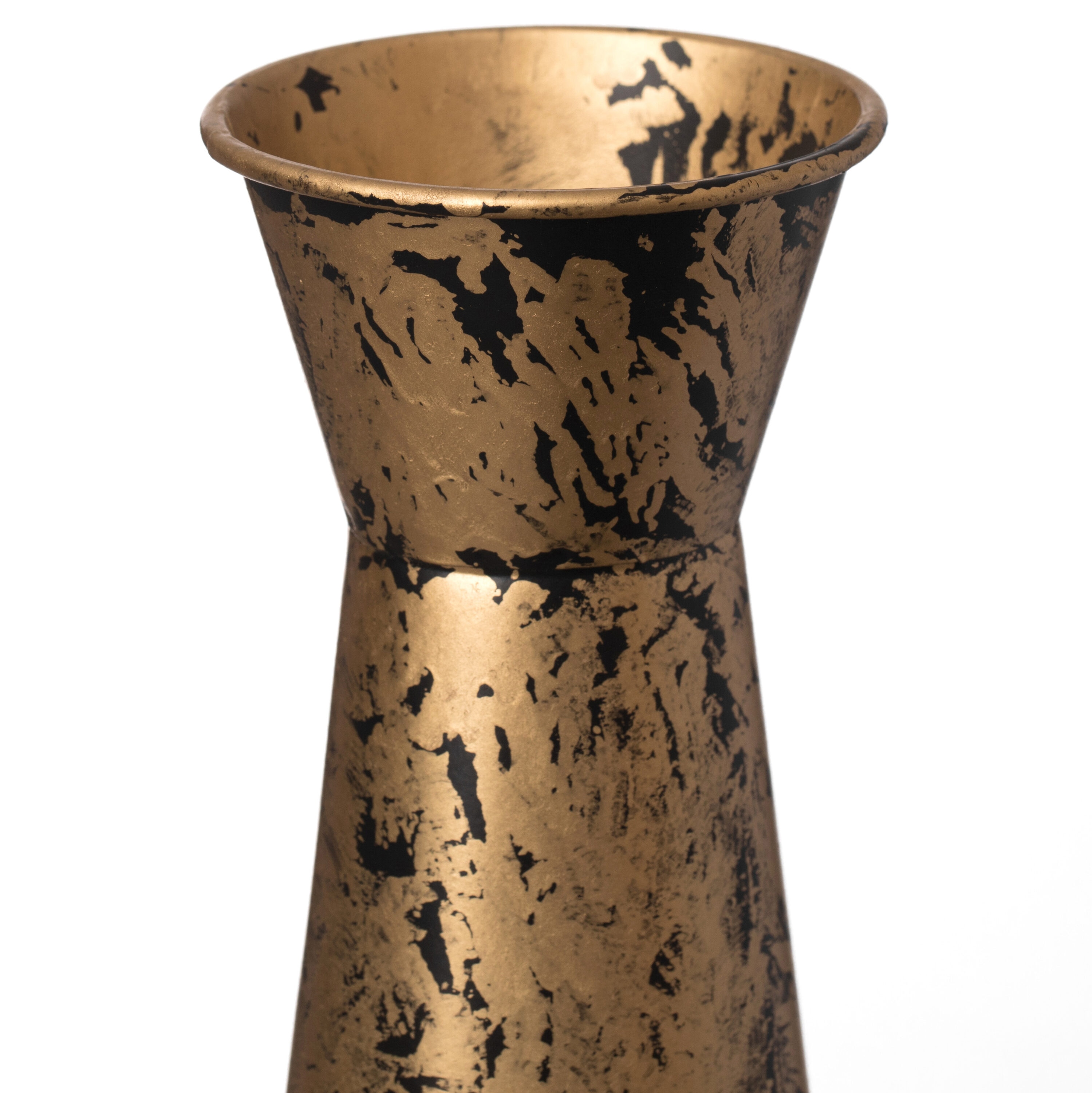 Gold Weathered Metal Decorative Floor Vase Set of 3