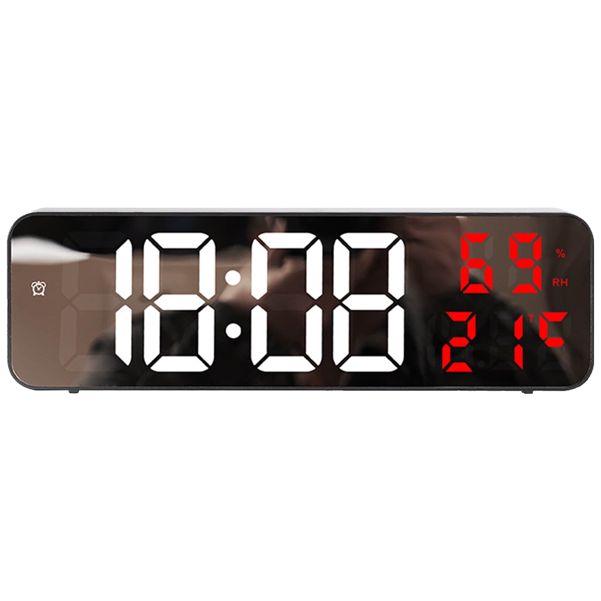 Unique Bargains Large Digital Clock Silent Non Ticking Modern Wall Clocks for Office Home Kitchen Bedroom School Living Room 9 Inch Red