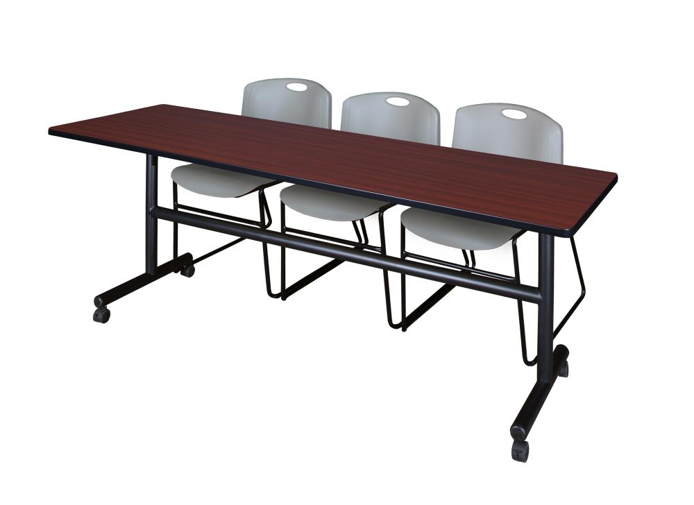 Regency MKFT8424MH44GY Training Brown 4-Person Training Table (84-in W x 29-in H)