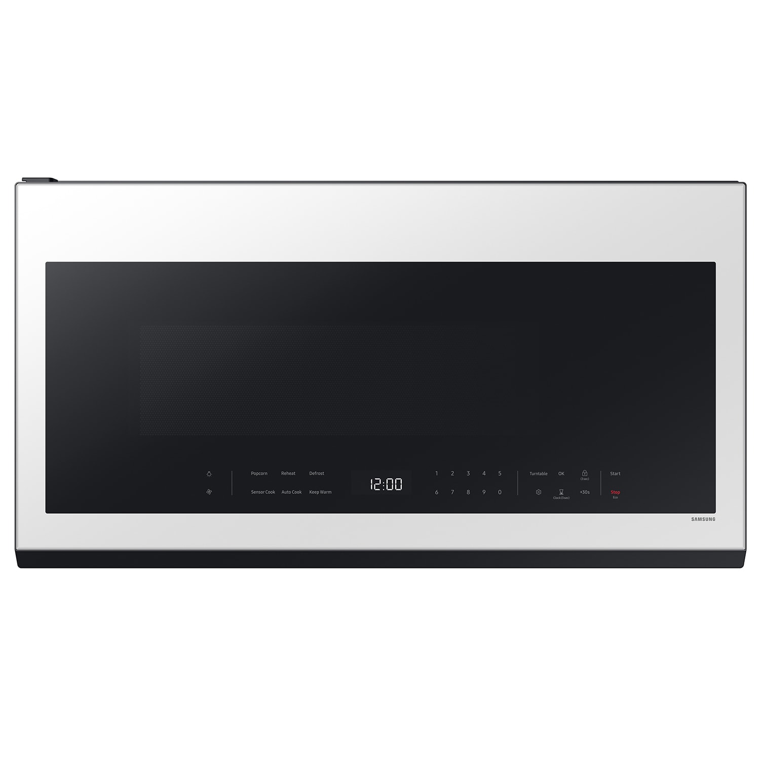 Samsung ME21DB630012 Bespoke 2.1-cu ft 29.87-in Over-the-Range Microwave with Sensor Cooking ( White Glass )