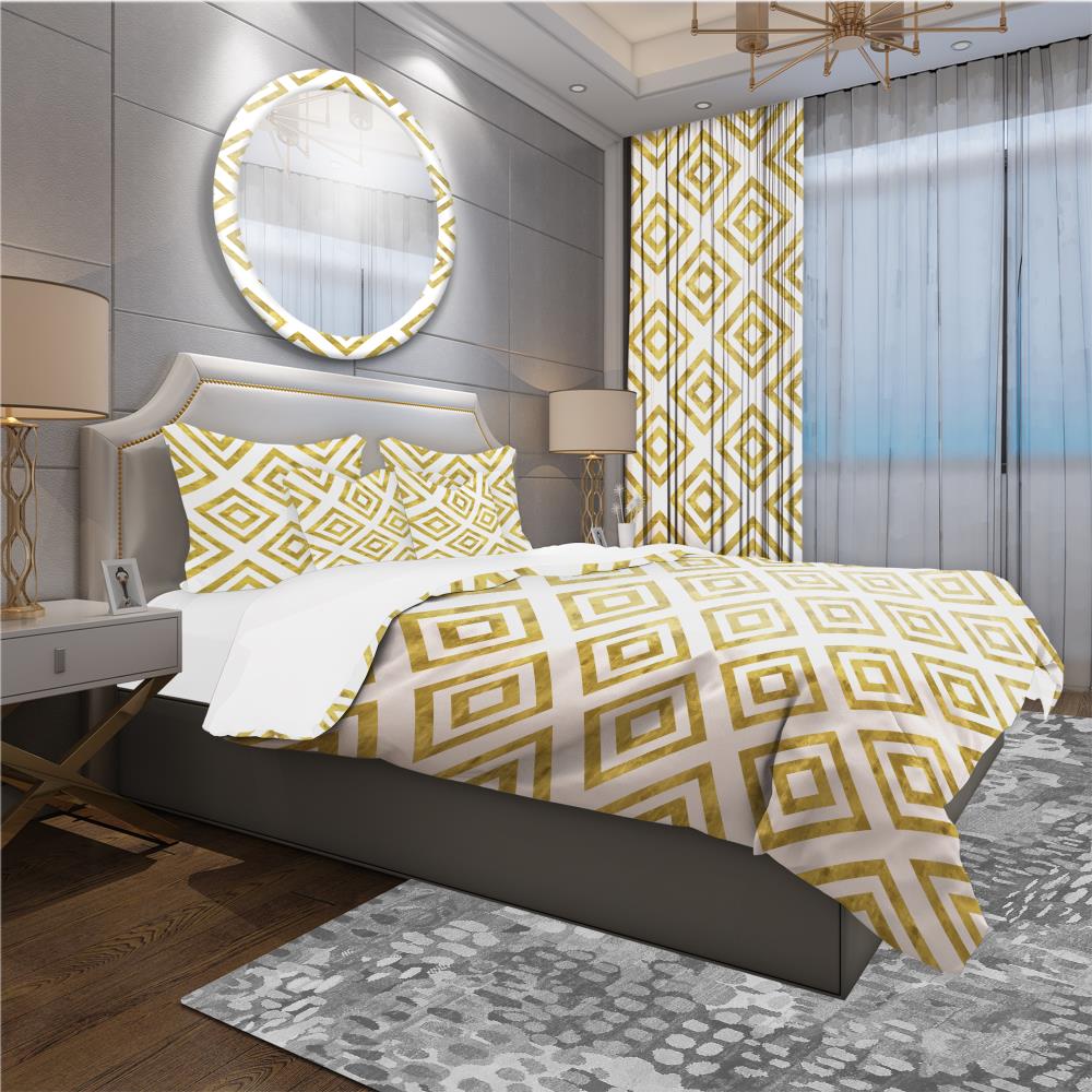 Designart BED18930-T 3 -Piece Yellow Twin Duvet cover Set