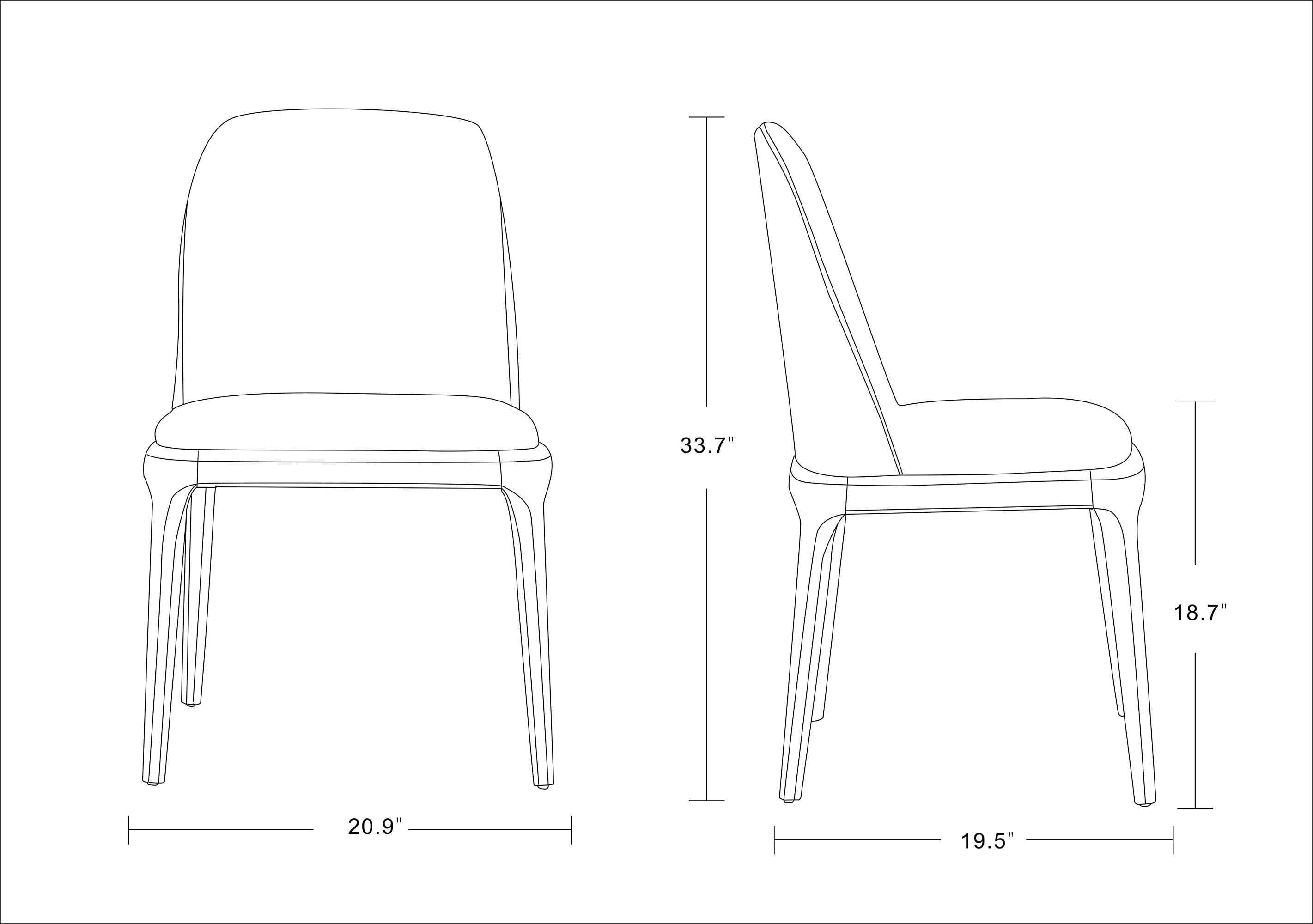 Set of 2 Tan Faux Leather Upholstered Dining Chairs with Ash Wood Legs