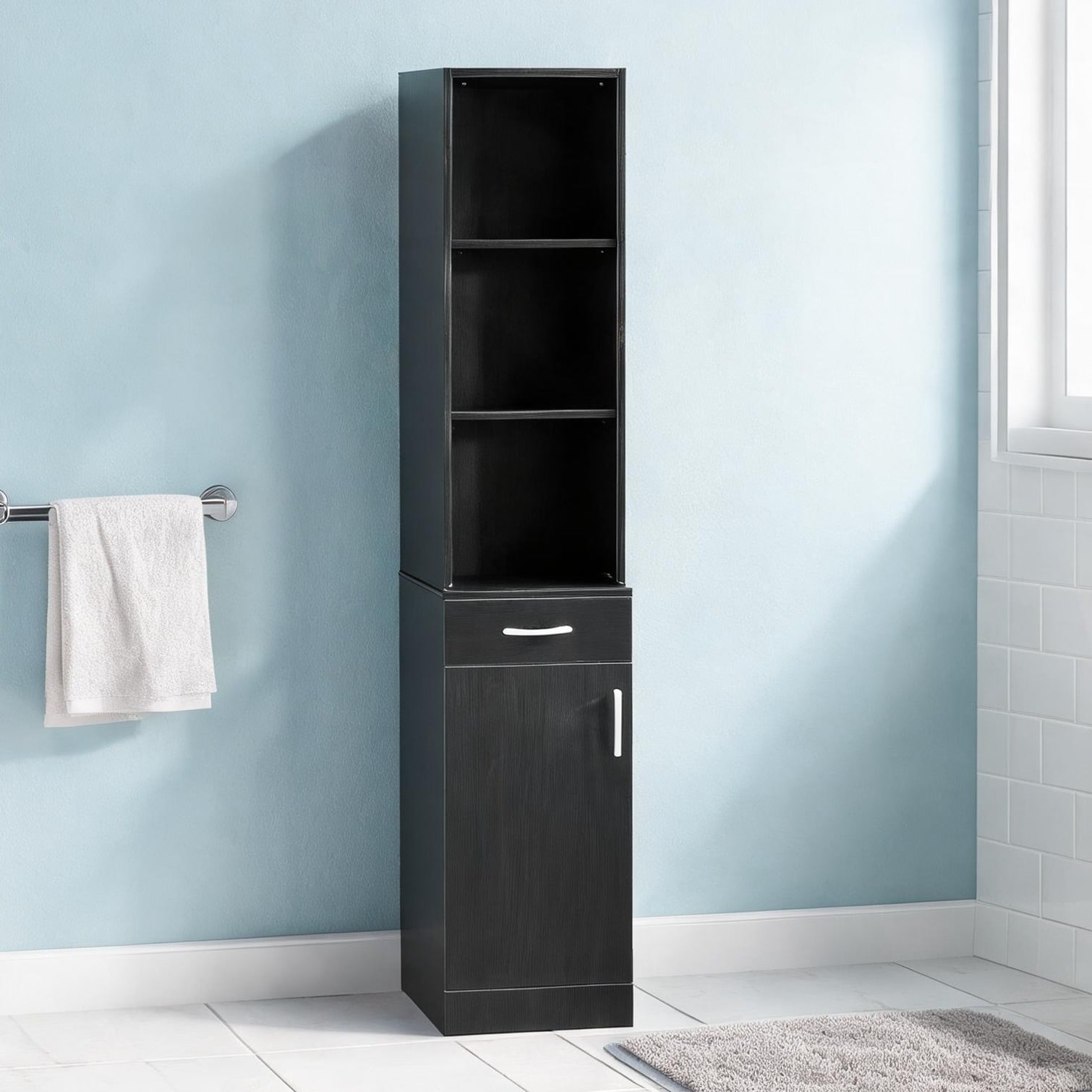 Naturefalls White MDF Wall Cabinet with 13.4 x 11 x 70.1 and Water-Resistant Design 13.4 x 11 x 70.1 in