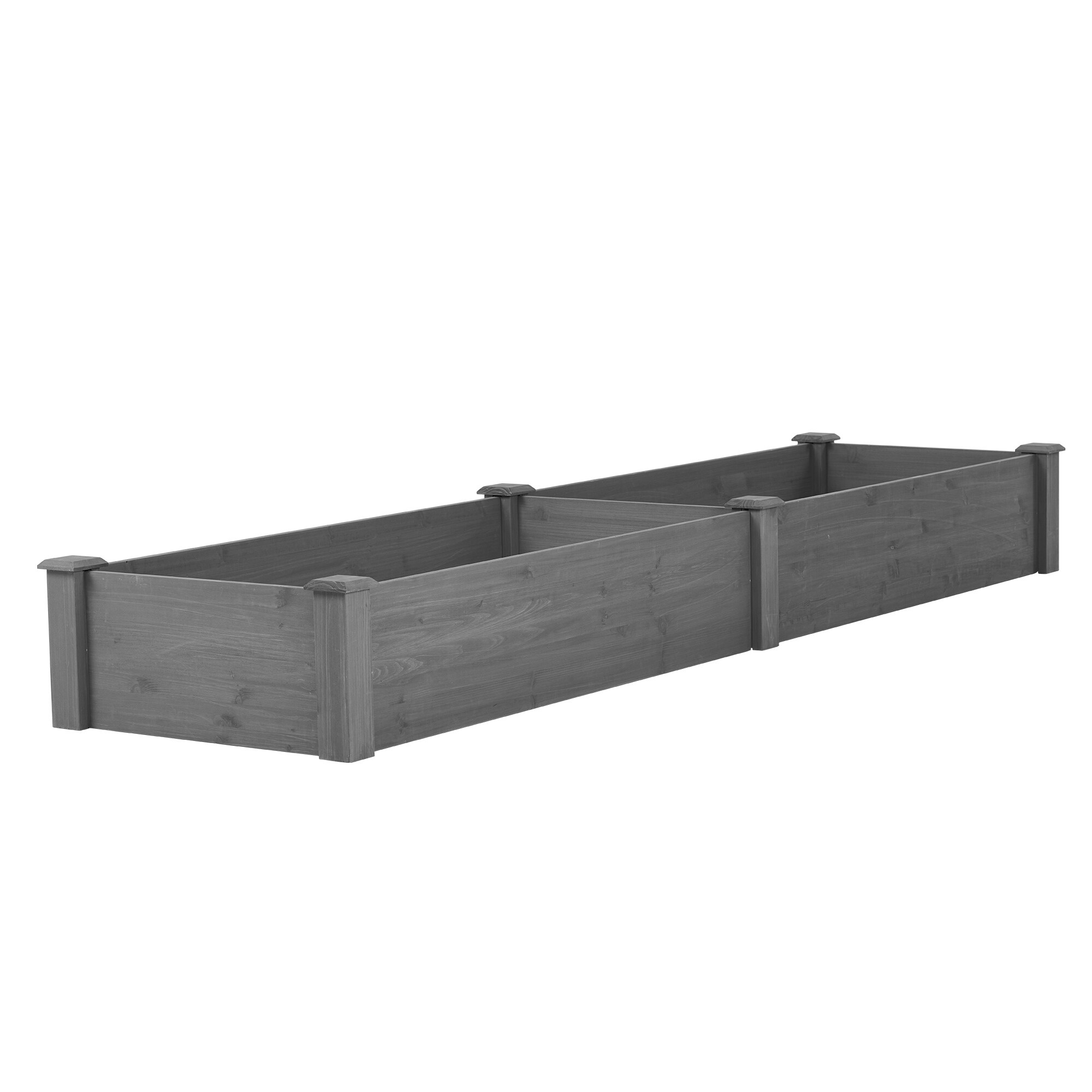 AHIOU HOME 28in W x 96in L x 10in H Gray Wood Raised Garden Bed in