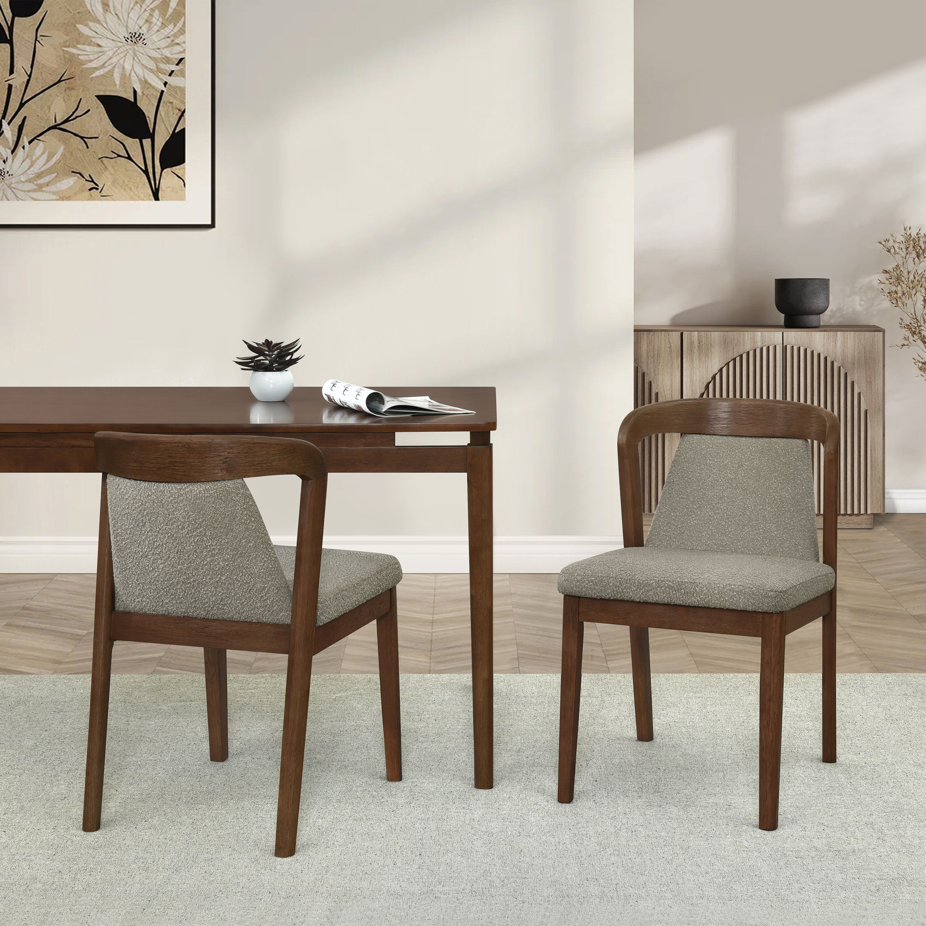 Christopher Knight Home - Stratford Set of 2 Light Brown Upholstered Armless Dining Chairs with W...