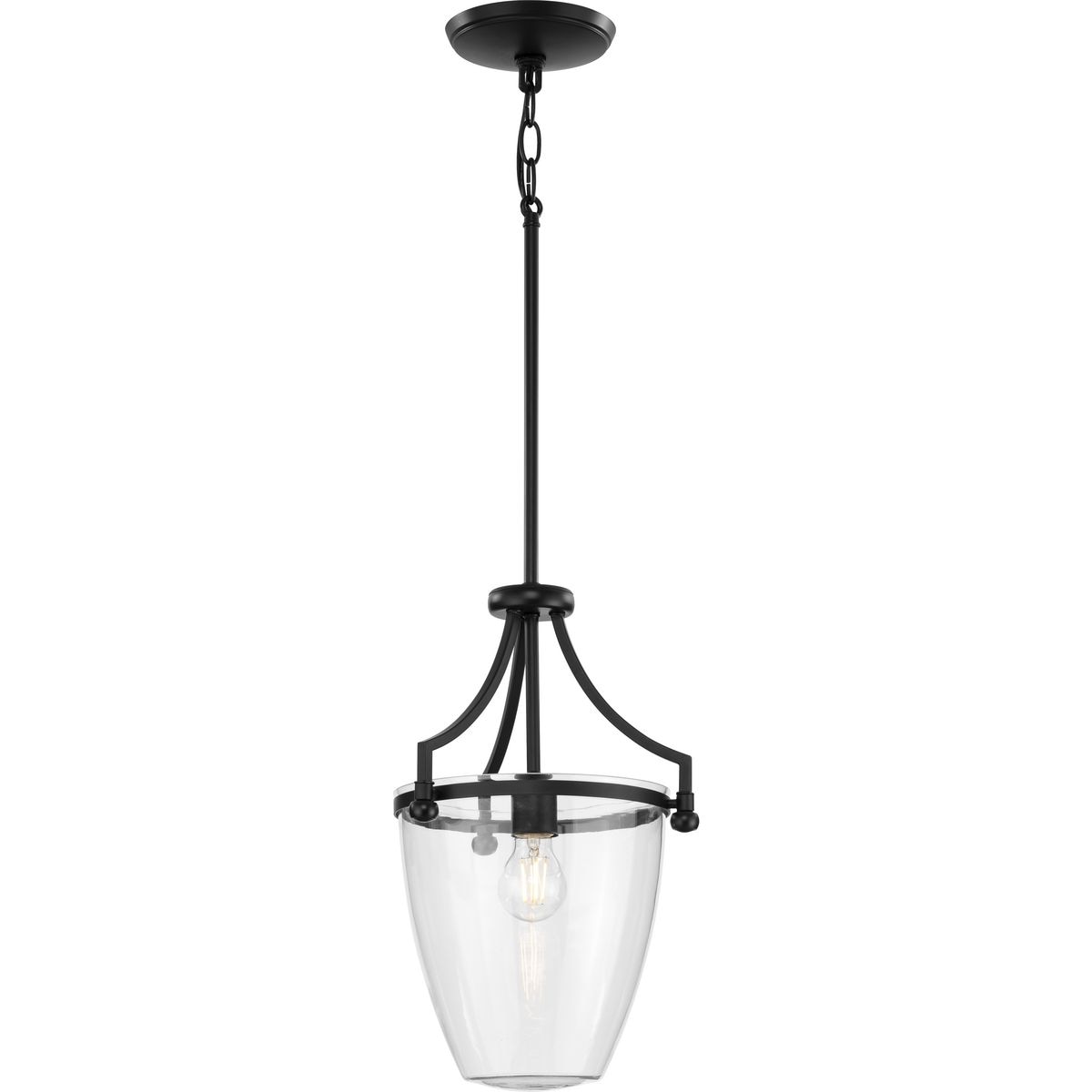 Parkhurst Matte Black Clear Glass Mini Pendant Light