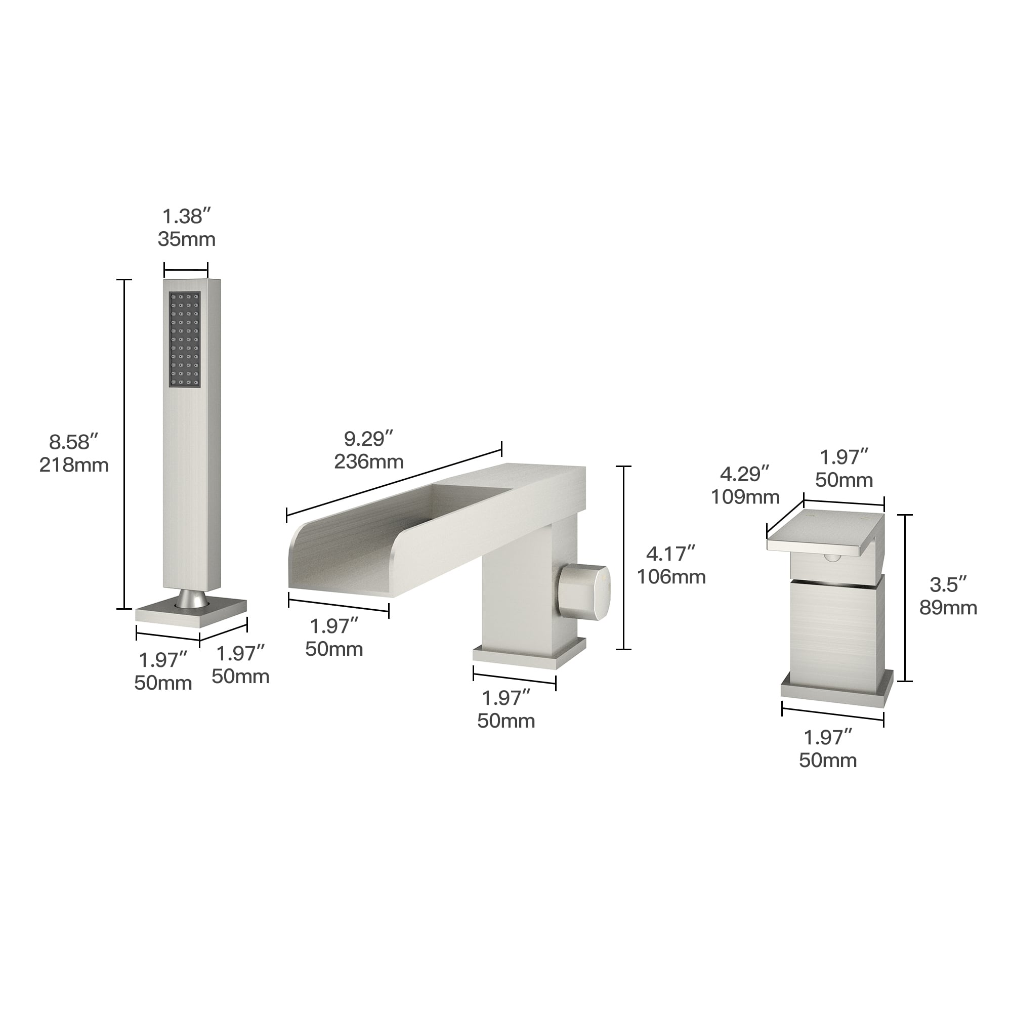 CASAINC TC05-MB Roman-Tub-Faucets - View #5
