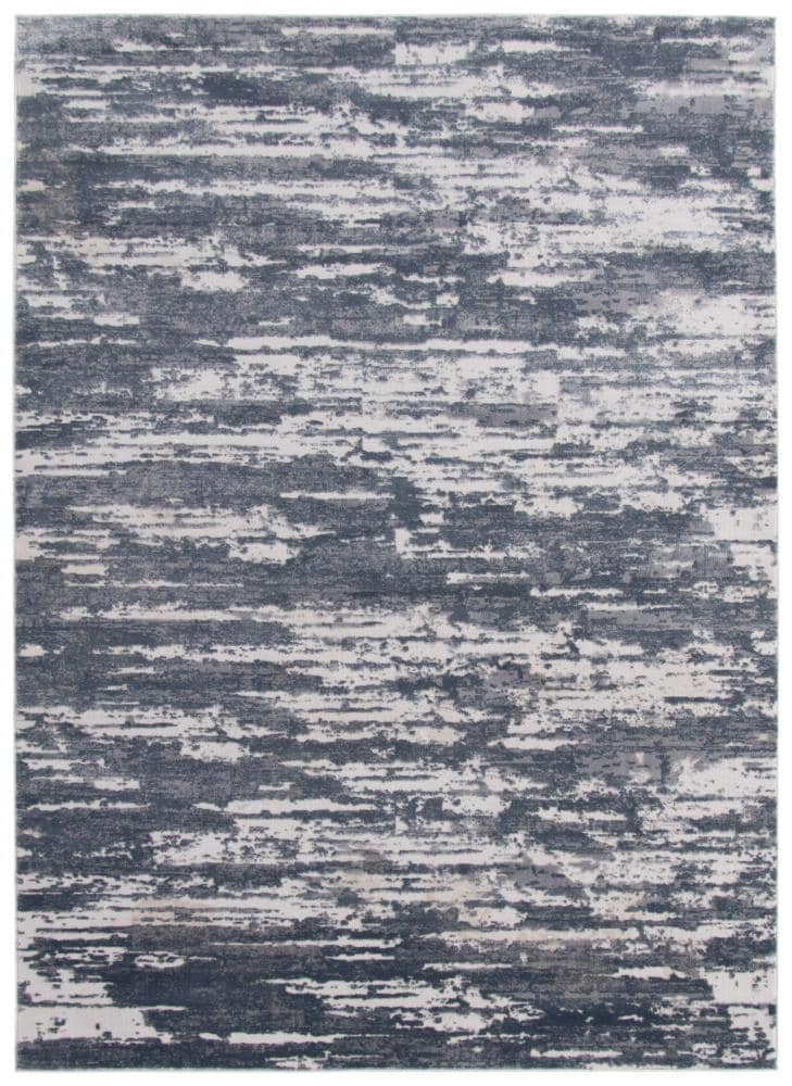 ECARPETGALLERY 347024 Ezra 4 x 6 (ft) Loomed Polypropylene Gray Rectangular Indoor Abstract Area rug