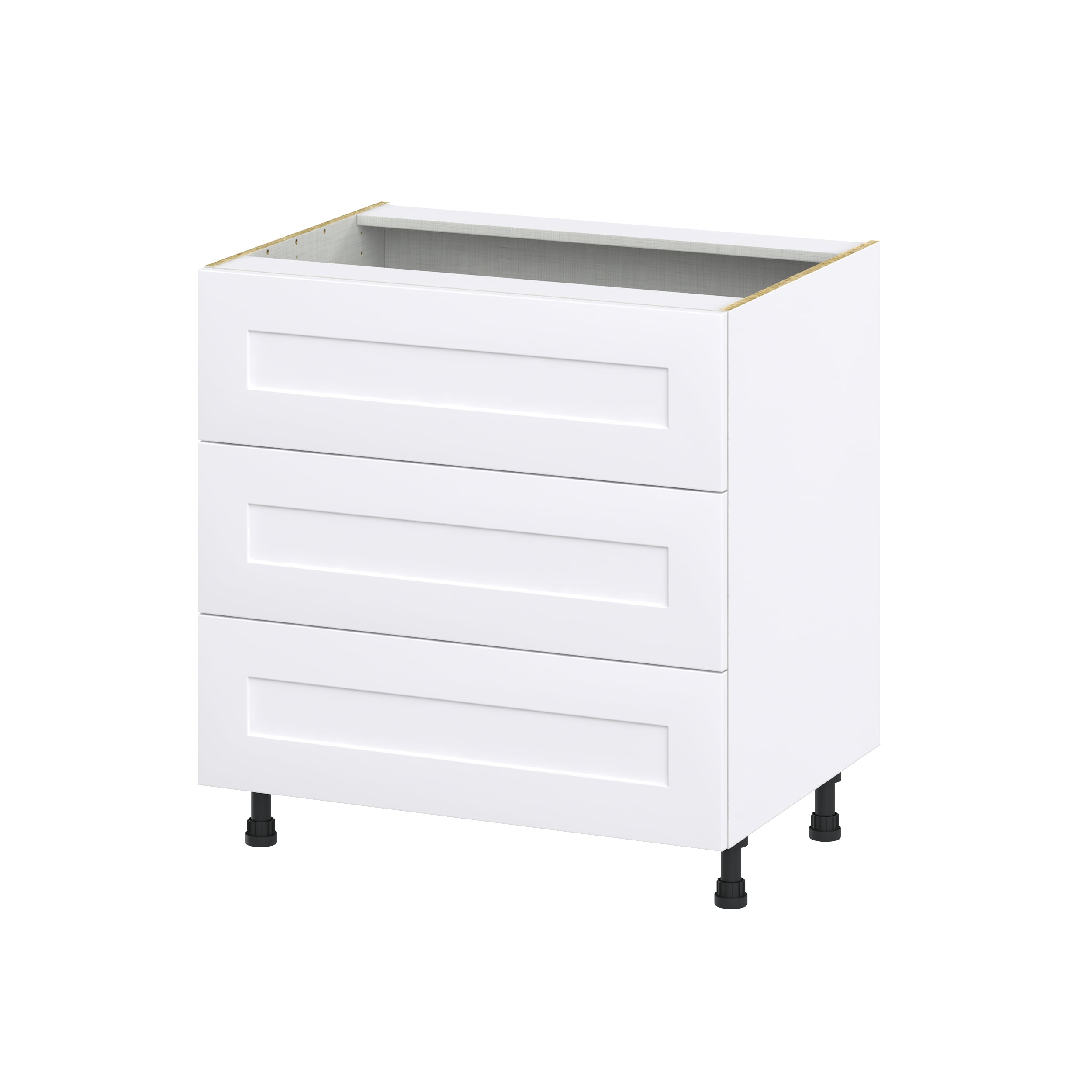 Hugo&Borg DSB3DA33-JO Jolie 33-in W x 34.5-in H x 24-in D Warm White 3 -Drawers Drawer Base Fully assembled Cabinet (Recessed Panel Shaker)