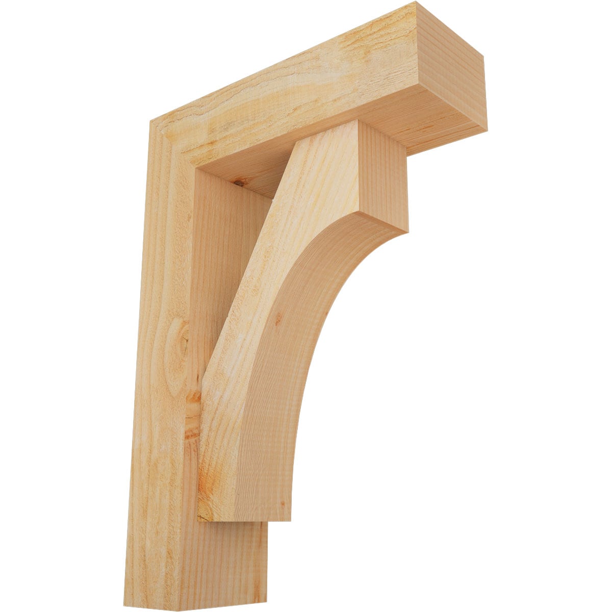 Ekena Millwork 1464536 Westlake block rough sawnbracket with offset brace 6-in x 18-in x 26-in Douglas fir Brown Wood Standard bracket