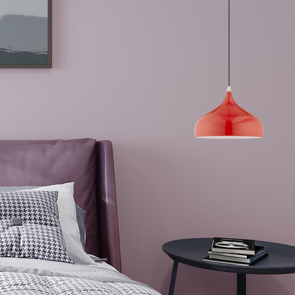 Shiny Red Aluminum Mini Pendant Light for Indoor/Outdoor