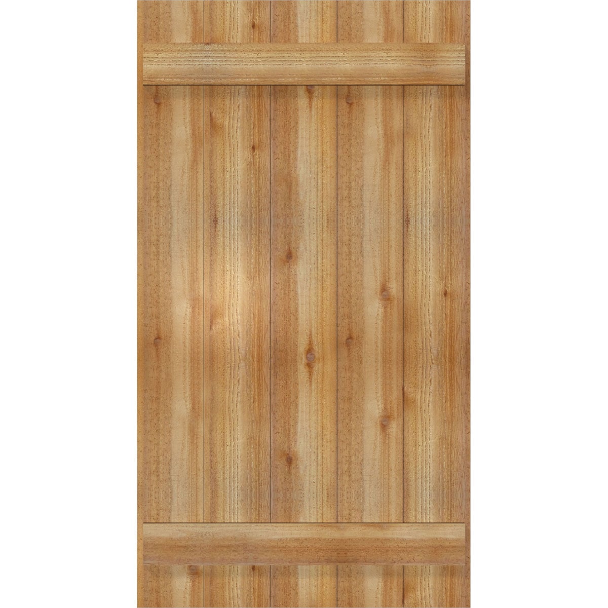 Ekena Millwork RBJ06S26X049RWR 26.875-in W x 49-in H Unfinished Paintable/Stainable Board and batten Wood Exterior Shutters ( 2 -Pack )