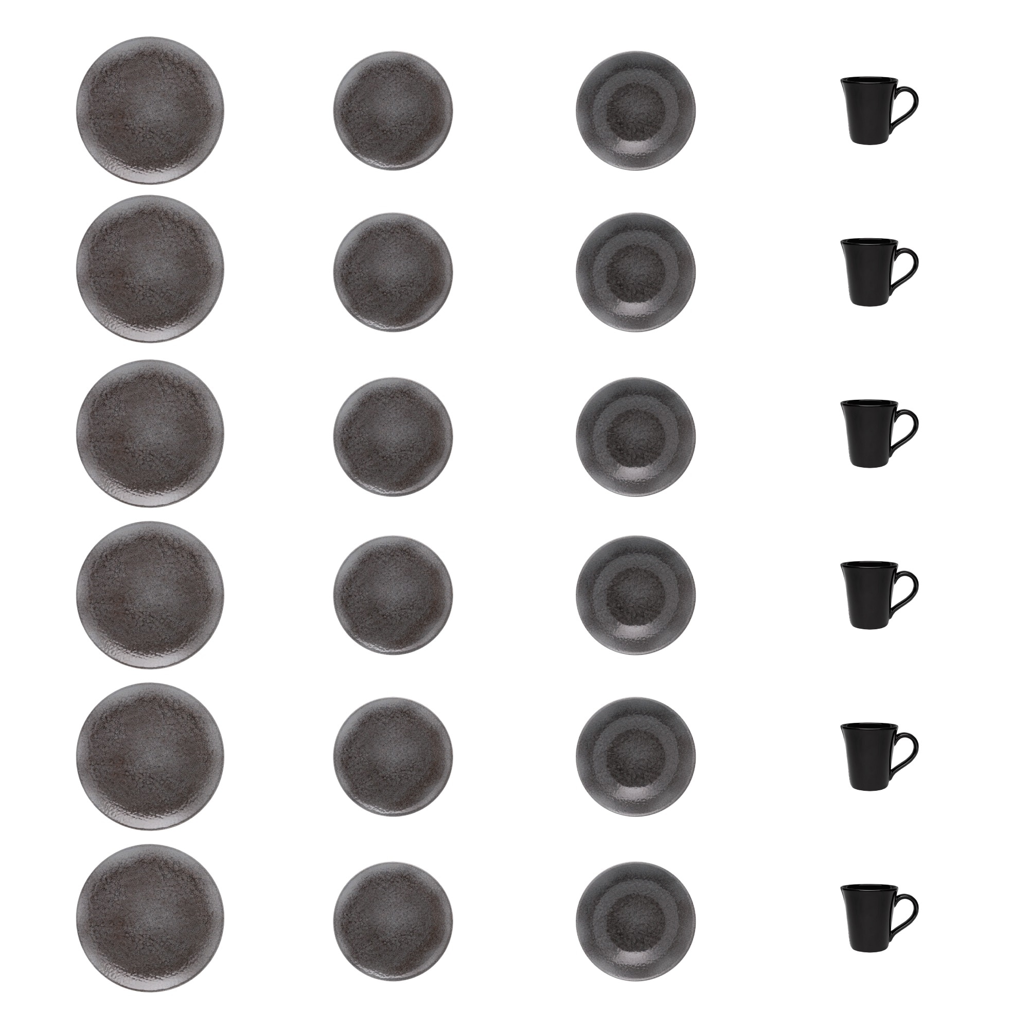Manhattan Comfort AMA8-5603 16-Piece Gray Stoneware Dinnerware