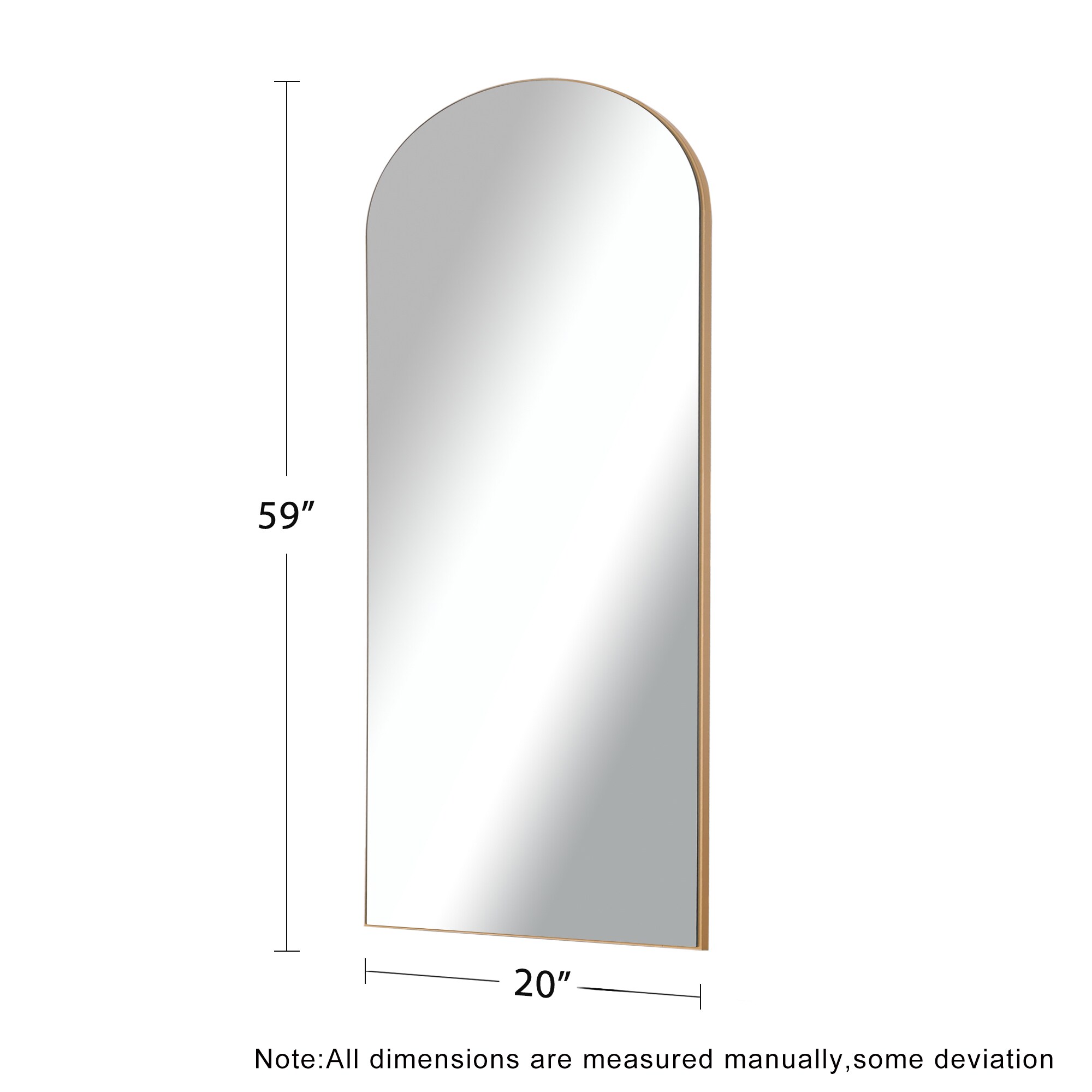 NeuType 20-in W x 59-in H Wood Arch Gold Mirror in the Mirrors ...