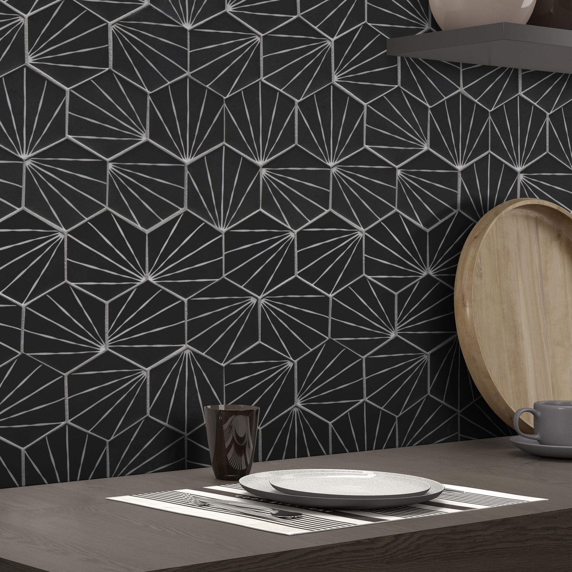 SUNWINGS HEXART-BLK-10 Ceramic-Tile - View #4
