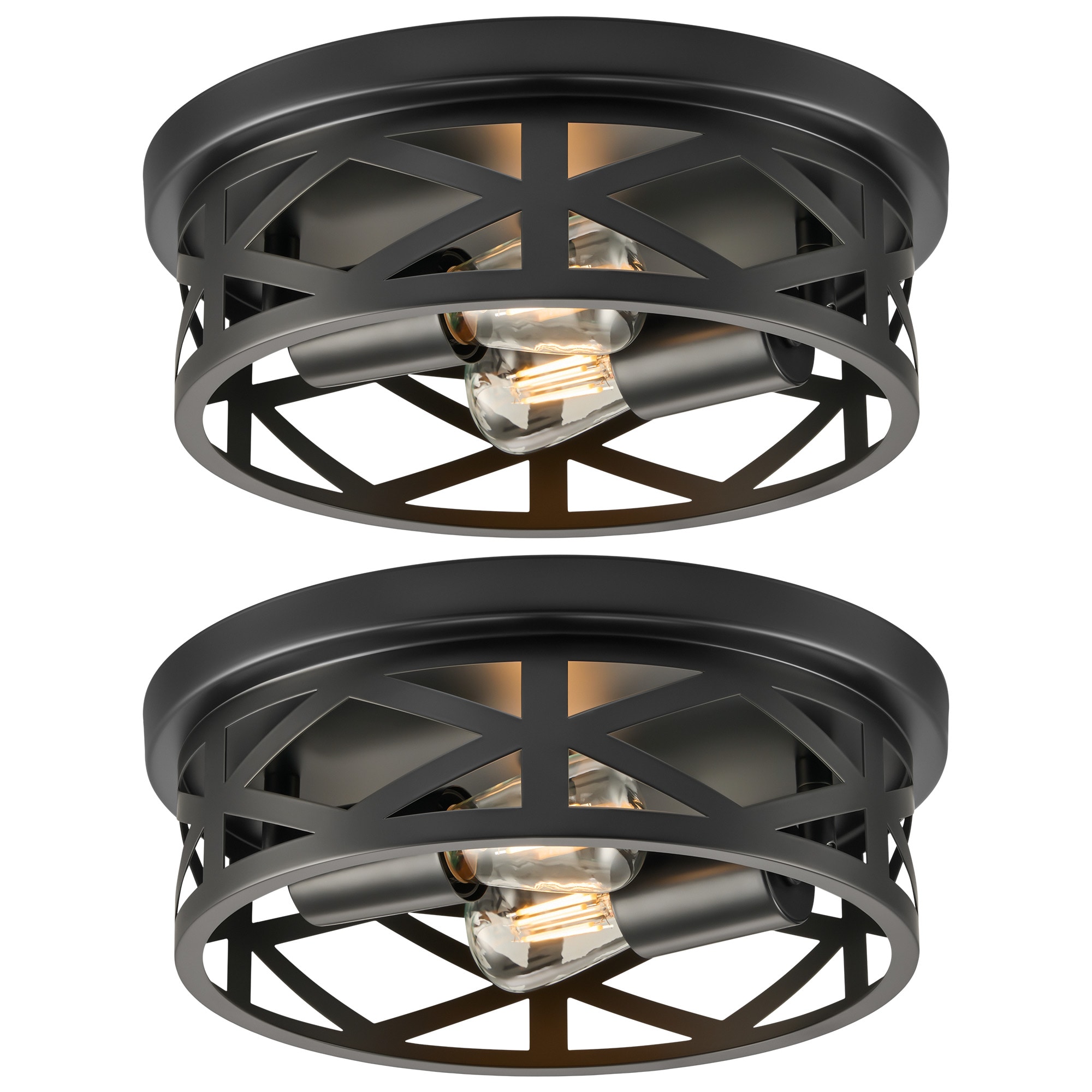 CO-Z ISL-2PSF-BK 2 -Light 11-in Matte Black Flush Mount Light