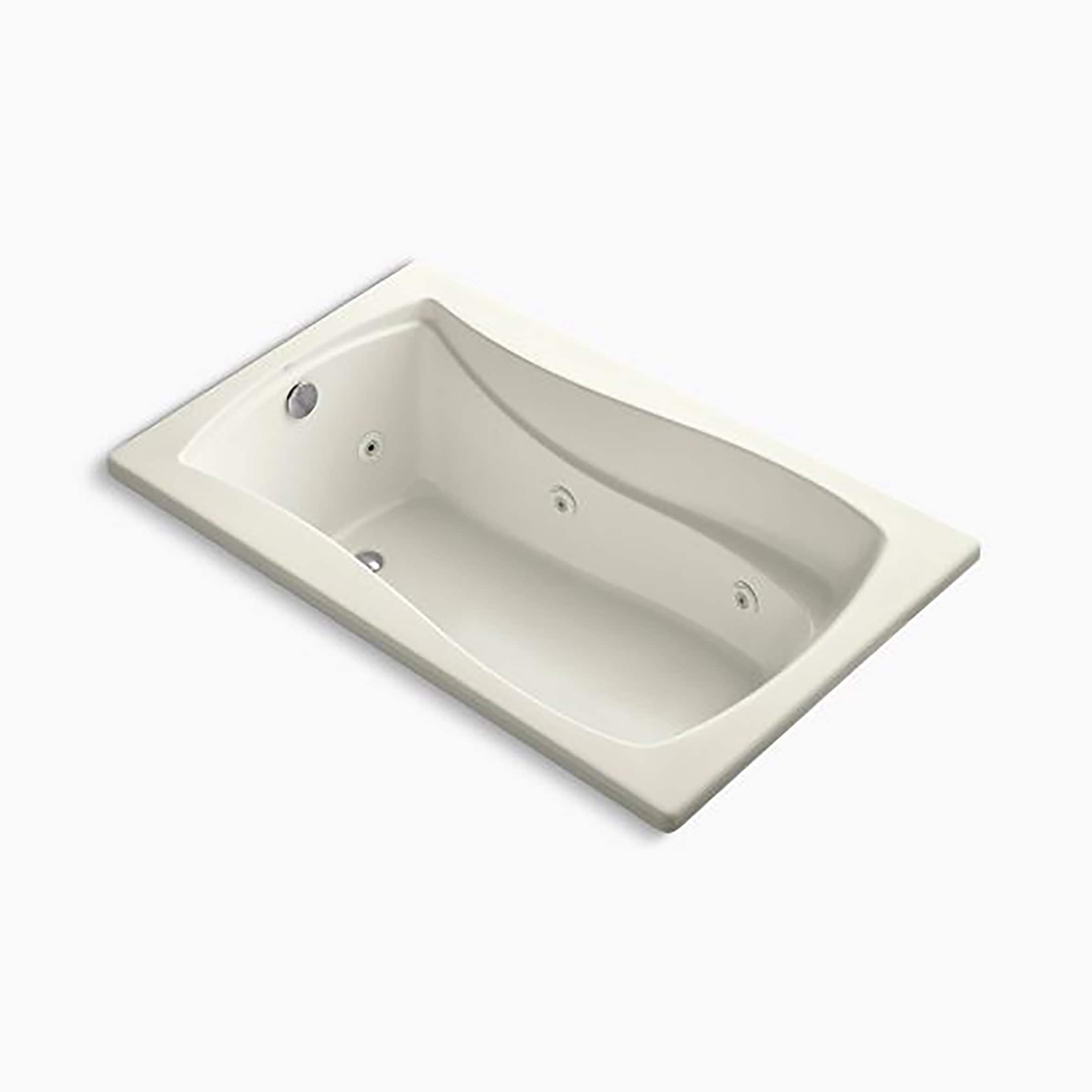 KOHLER Mariposa 60 in. x 36 in. Rectangular Soaking Bathtub with Reversible Drain in Biscuit