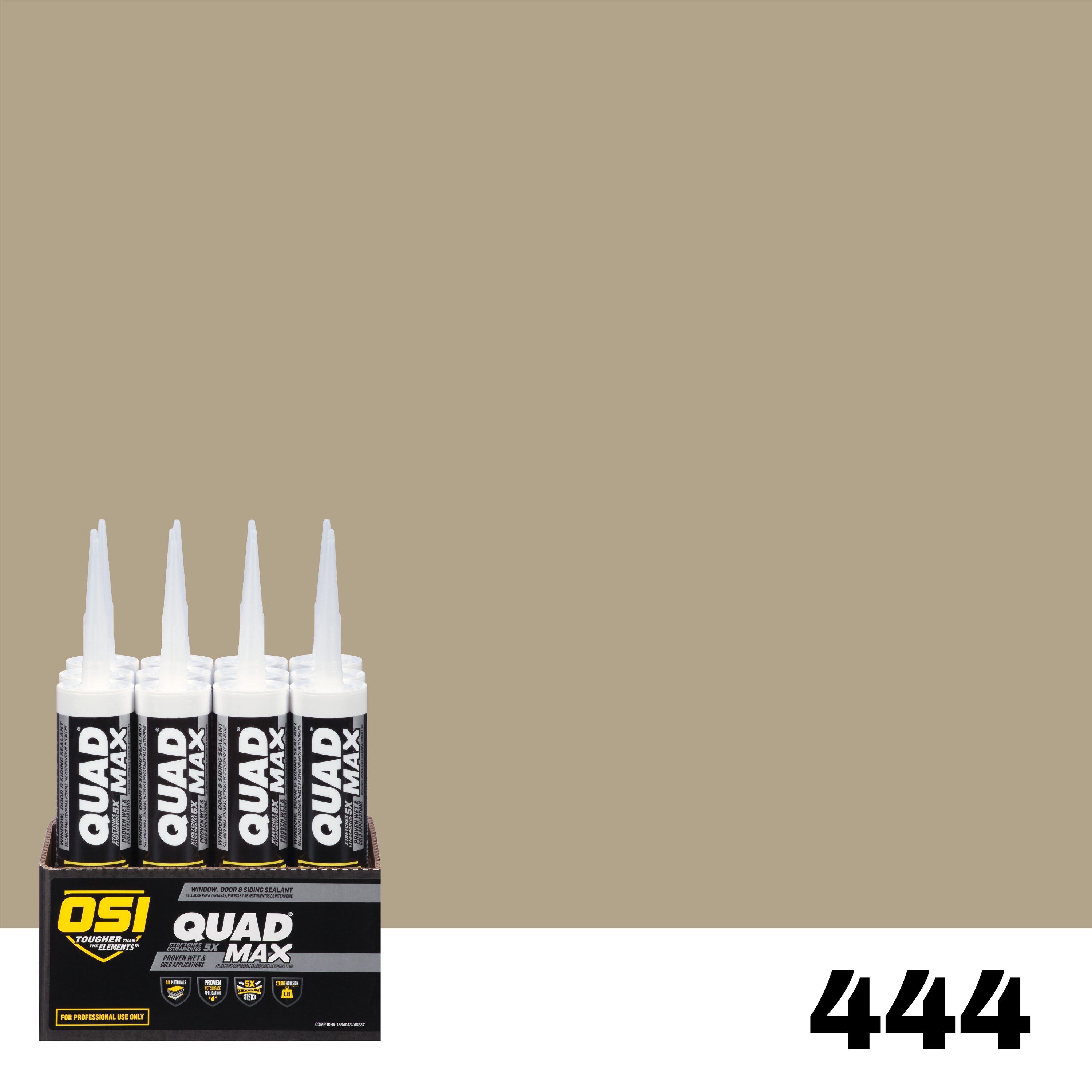OSI 1869404 Quad Max 12 -Pack 9.5-oz Window door Beige 444 Paintable Advanced Sealant Caulk