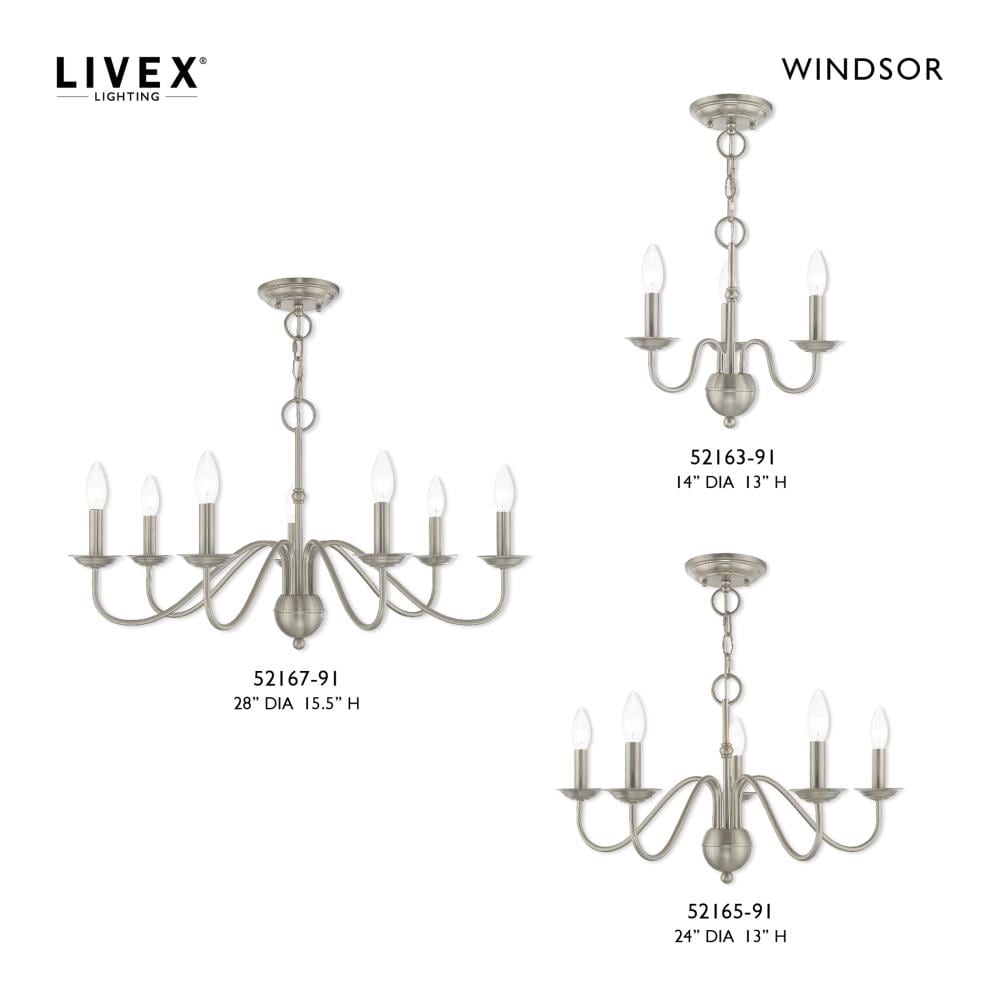 Windsor Mini 5-Light Brushed Nickel Plug-In Chandelier