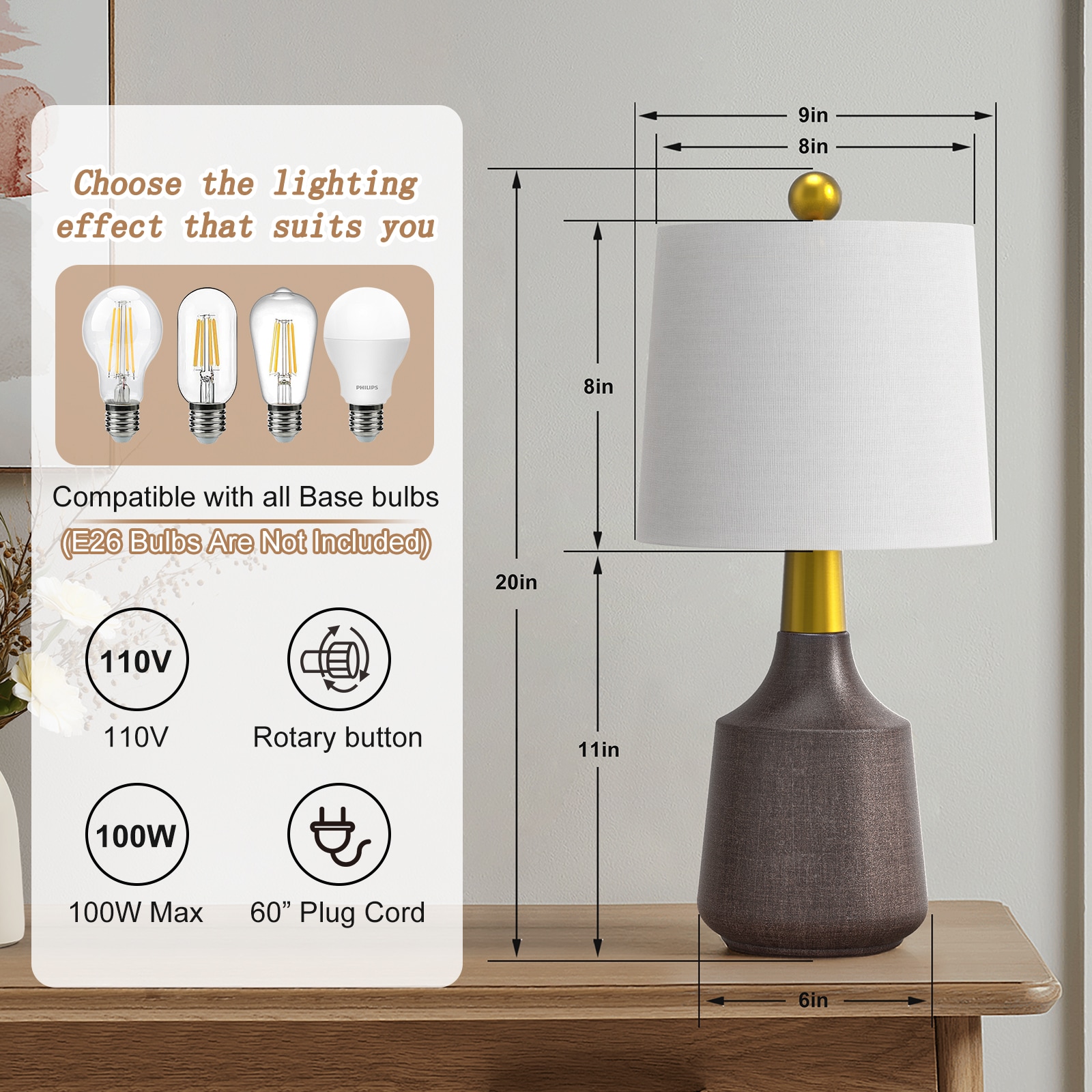 Maxax T233-GY Table-Lamps - View #7