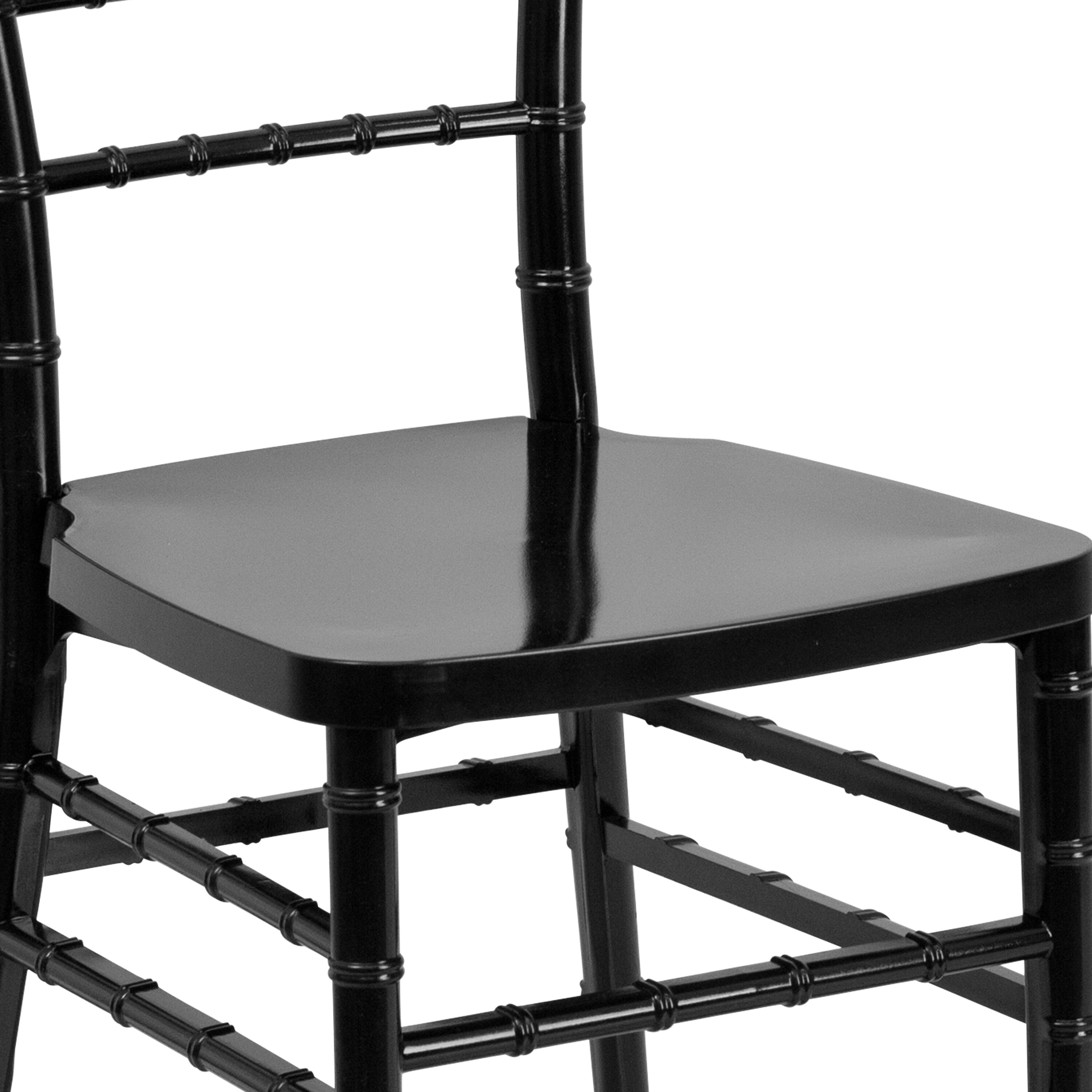 Hercules Black Resin Armless Chiavari Stacking Chair