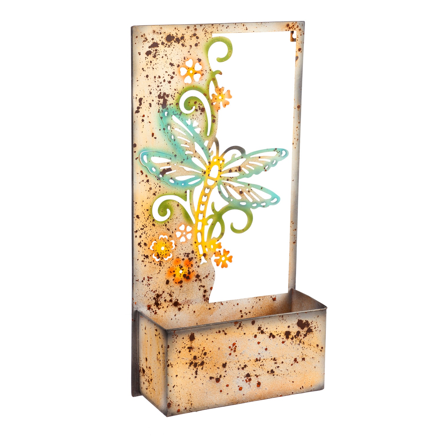 Evergreen 8PMTL5261 Rectangle 4.75-in W x 23.5-in H x 4.75-in D Multiple colors/finishes Metal Indoor/Outdoor Wall planter
