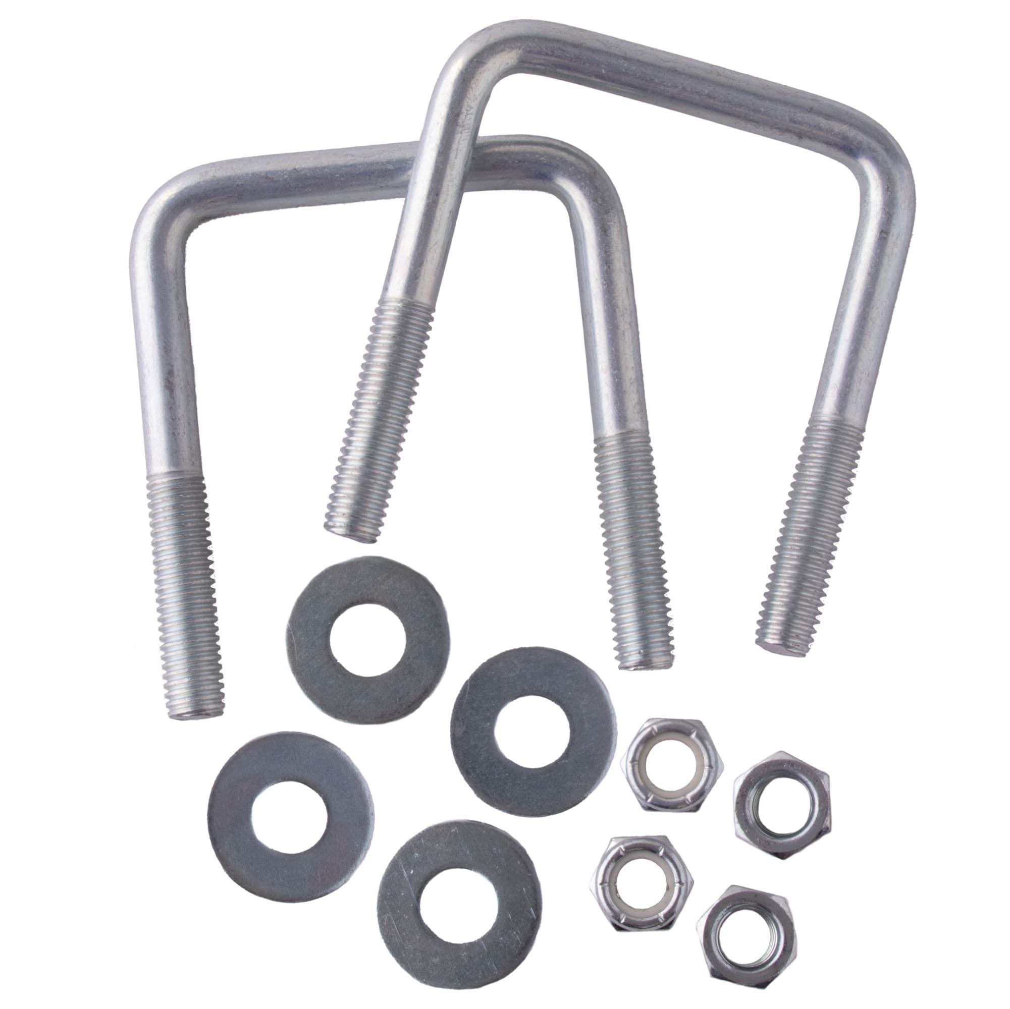 Carry-On Trailer 515T 2 x 2 U-Bolt Kit with Square Shoulder U-Bolts, Washers, and Nylock Nuts - Trailer Repair Kit
