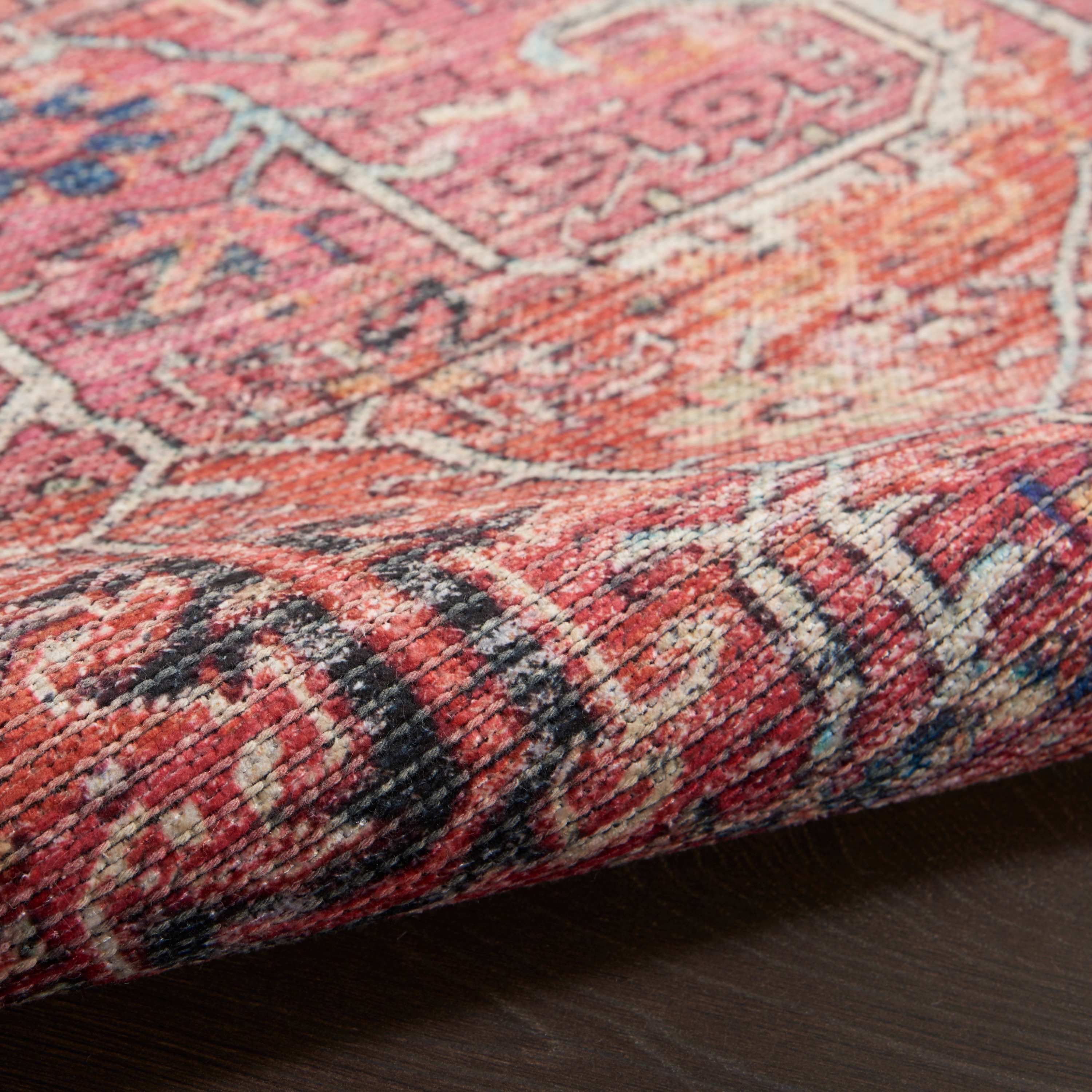 Brick Red Vintage Persian Washable Chenille Area Rug 4' x 6'
