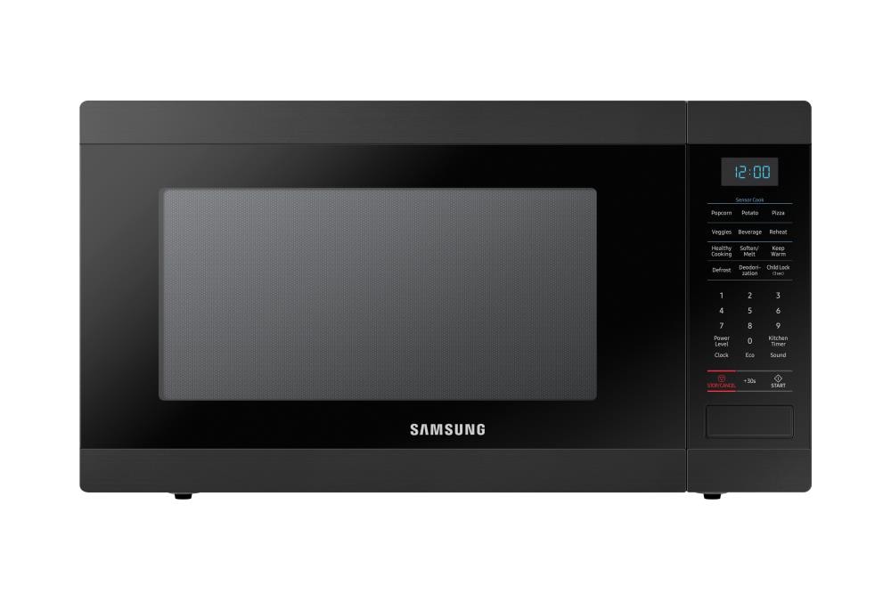 Samsung 1.9-cu ft 950-Watt Sensor Cooking Controls Countertop Microwave  (Fingerprint-resistant Black Stainless Steel) in the Countertop Microwaves  department at