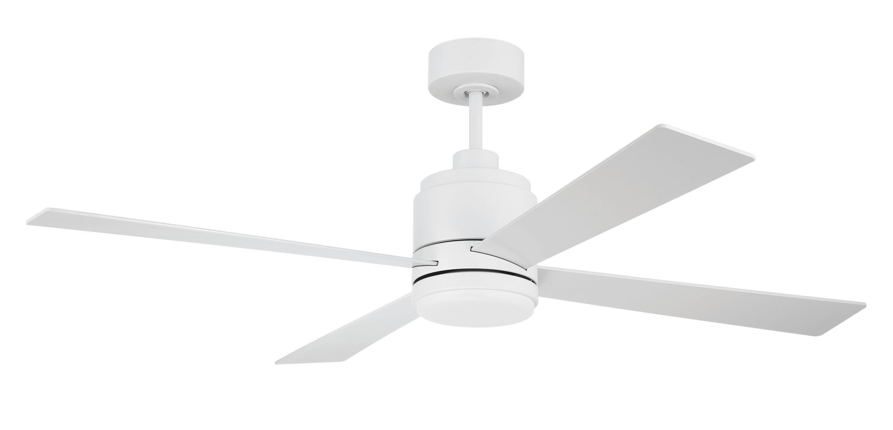 White 52" Modern Ceiling Fan with LED Light Kit