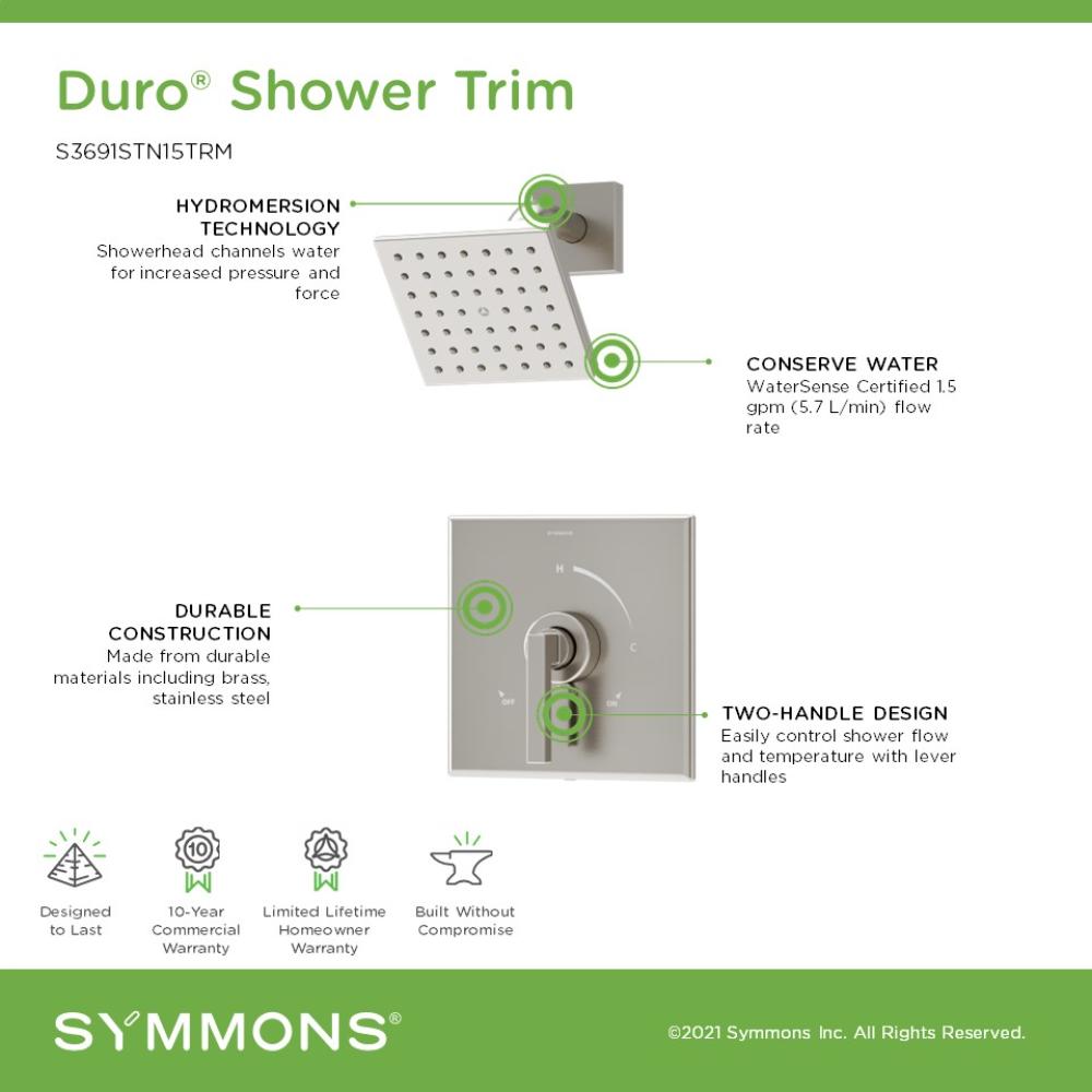 Symmons S3691STN15TRM Tub-Shower-Faucets - View #3