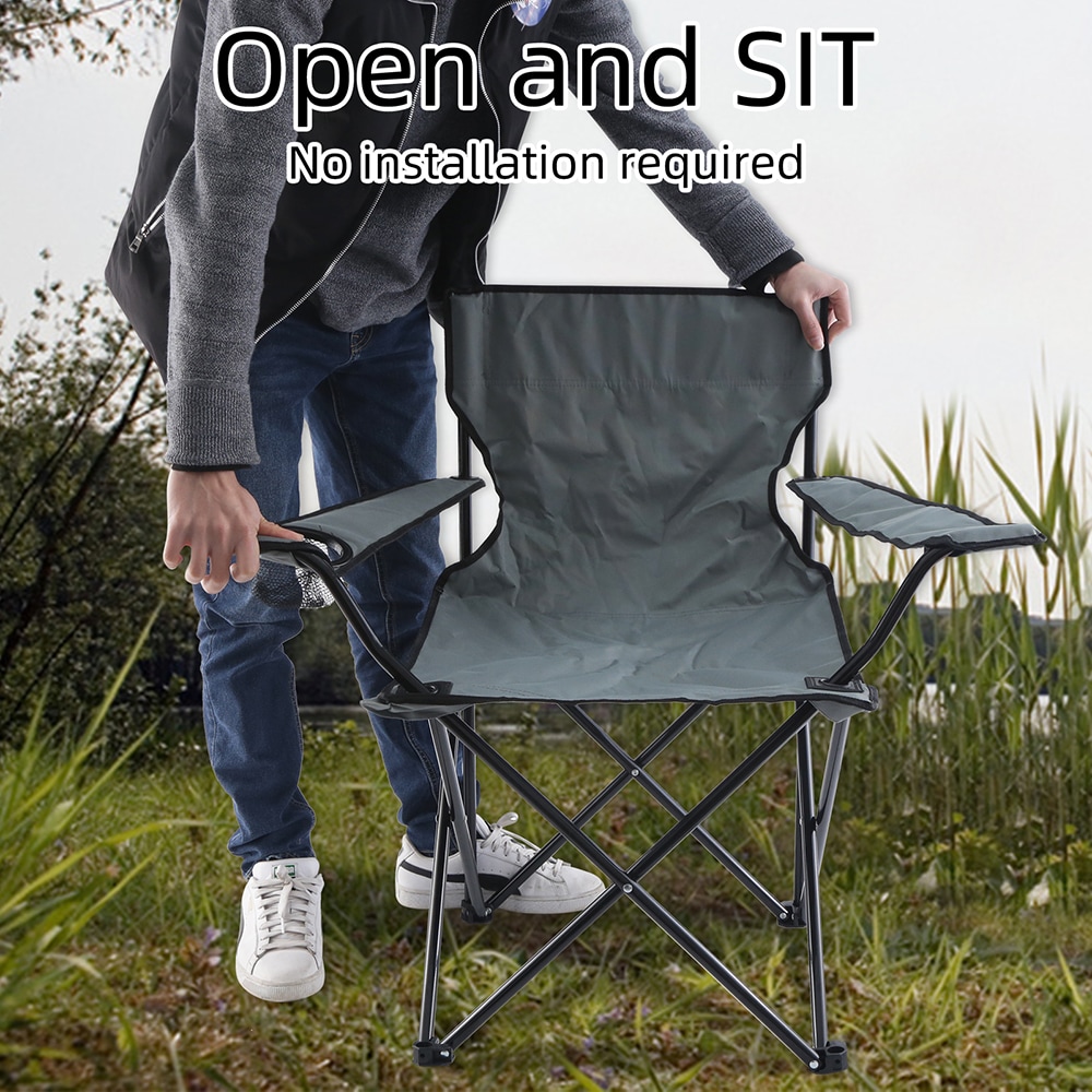 Camping Chair, Folding Camping Chairs for Adults with Armrests and Cup  Holder, Fishing Chairs with Carrying Bag, Lightweight Portable for Beach,  Perfect for Caravan trips, BBQs, Picnic, Travelling price in Egypt