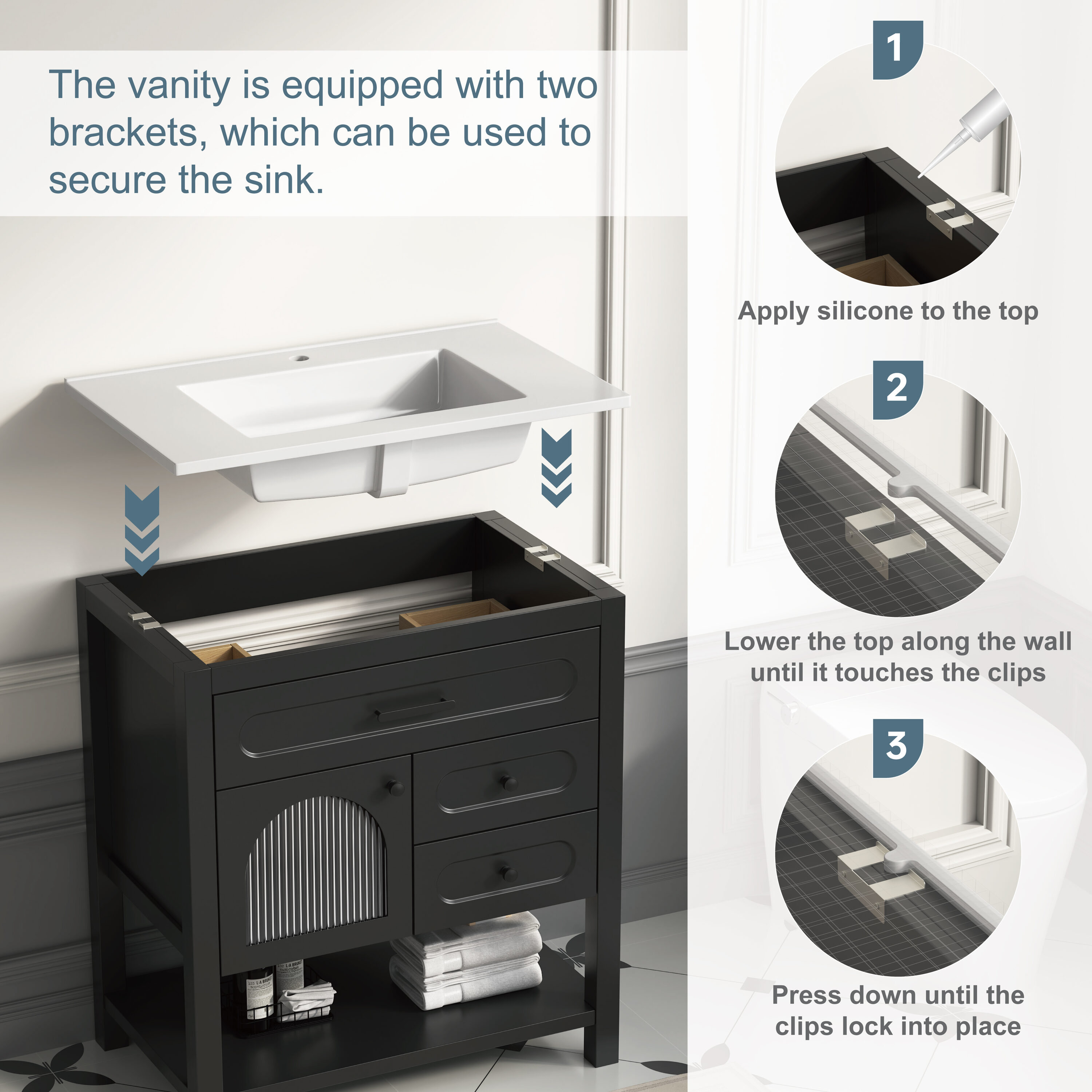 DELUXE LIVING V24005KD-31B Bath-Vanity-Combo - View #5