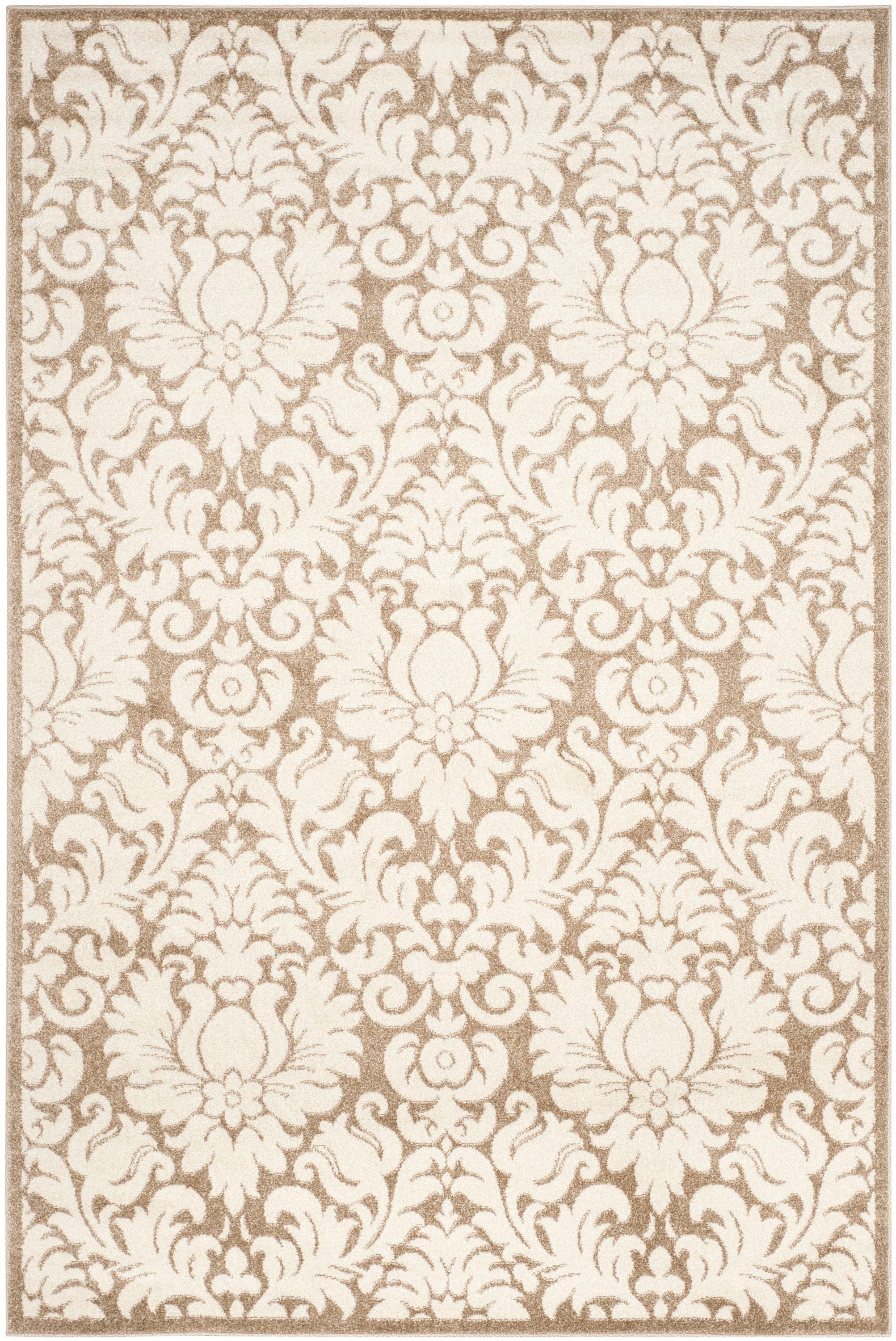 Safavieh AMT427S-6 Amherst Mirabel 6 x 9 (ft) Loomed Synthetic Wheat/Beige Rectangular Indoor/Outdoor Damask Area rug