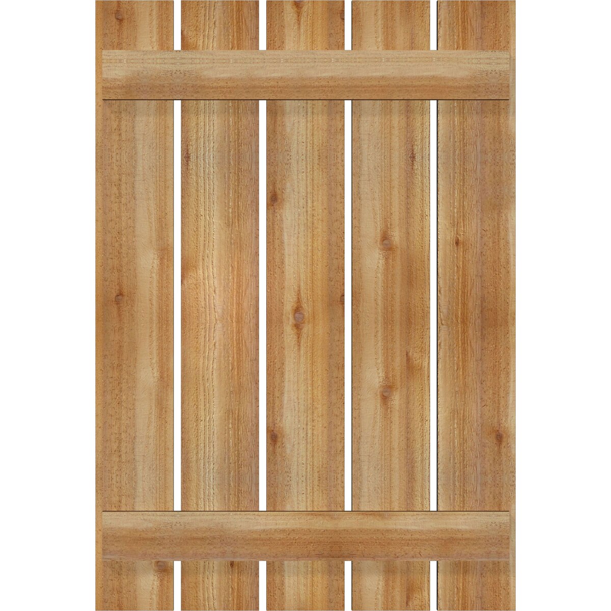 Ekena Millwork RBS06S29X042RWR 28.875-in W x 42-in H Unfinished Paintable/Stainable Board and batten Spaced Wood Exterior Shutters ( 2 -Pack )
