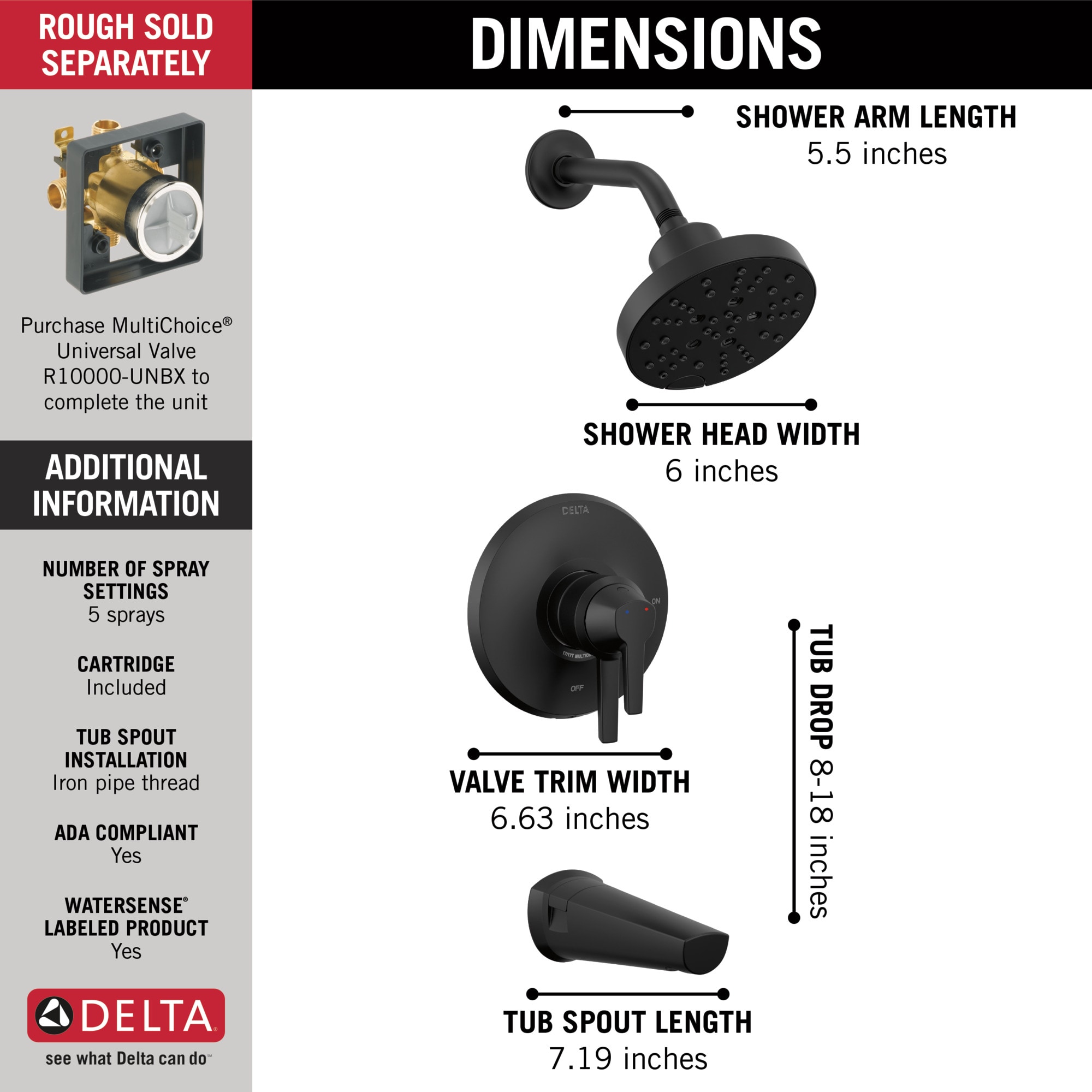 Delta T17472-BL Tub-Shower-Faucets - View #2