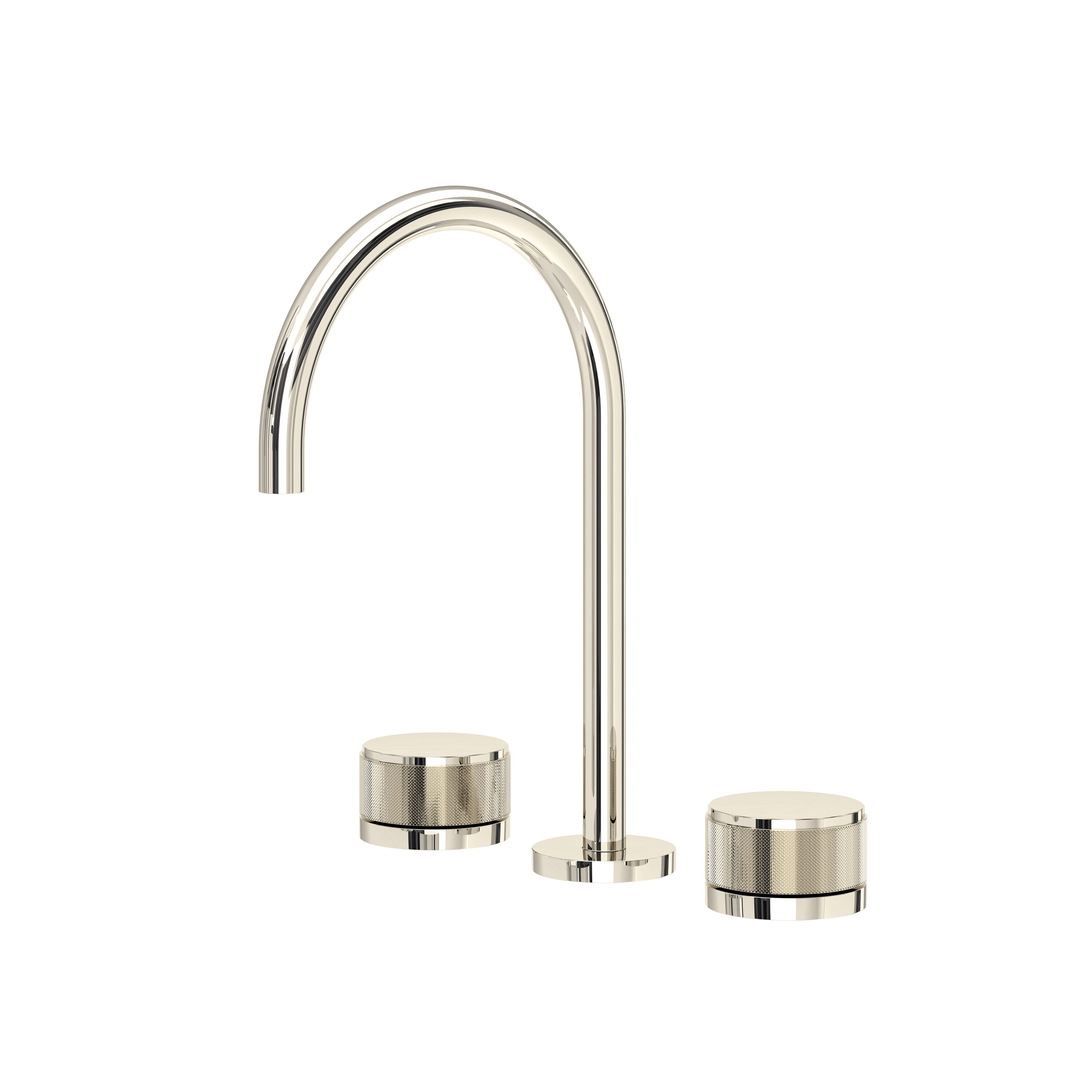 Rohl AM08D3IWPN Polished Nickel Widespread 2-handle High-arc Residential Handle Bathroom Sink Faucet with Drain