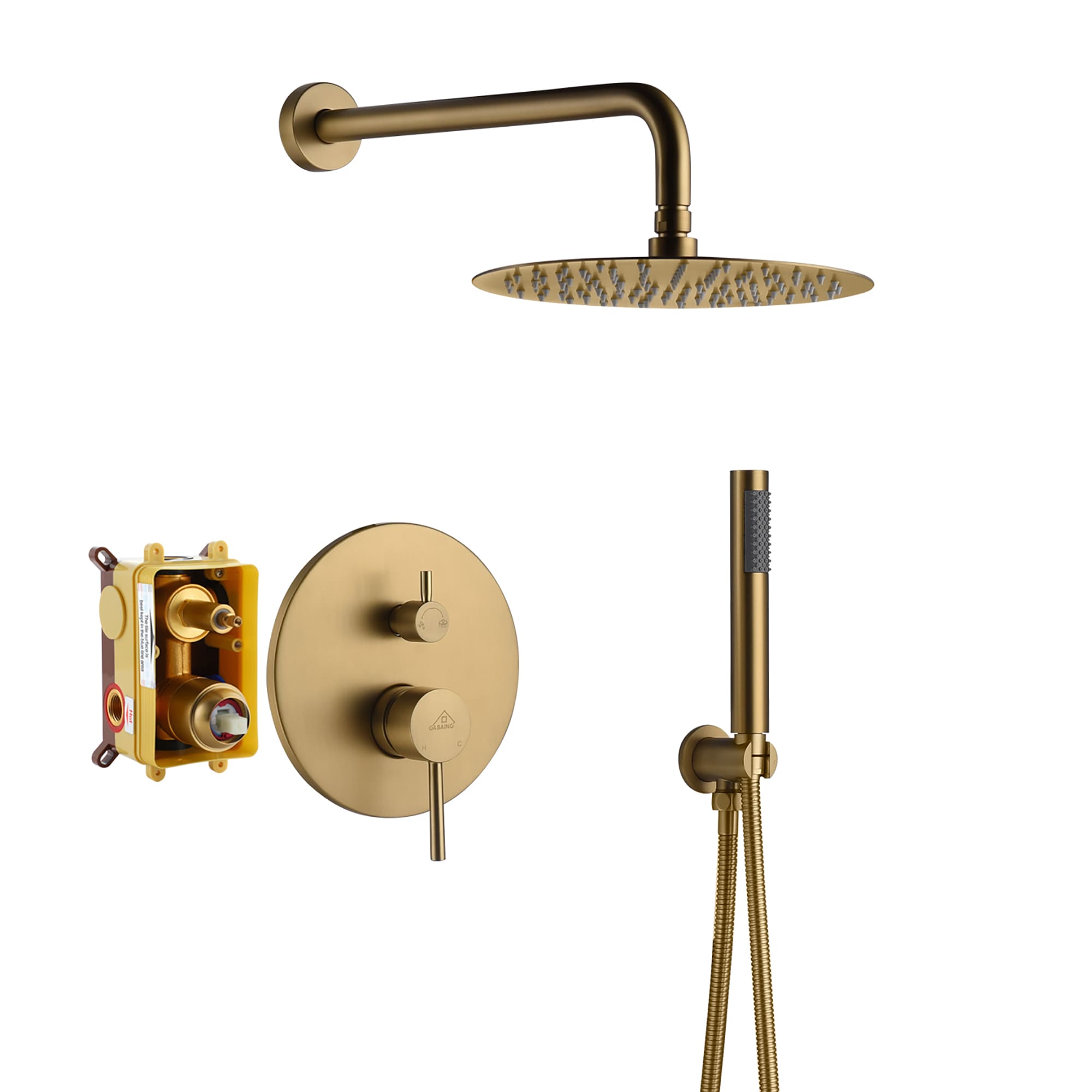 EMBATHER All Brass Handheld Shower Spray Head And Adjustable