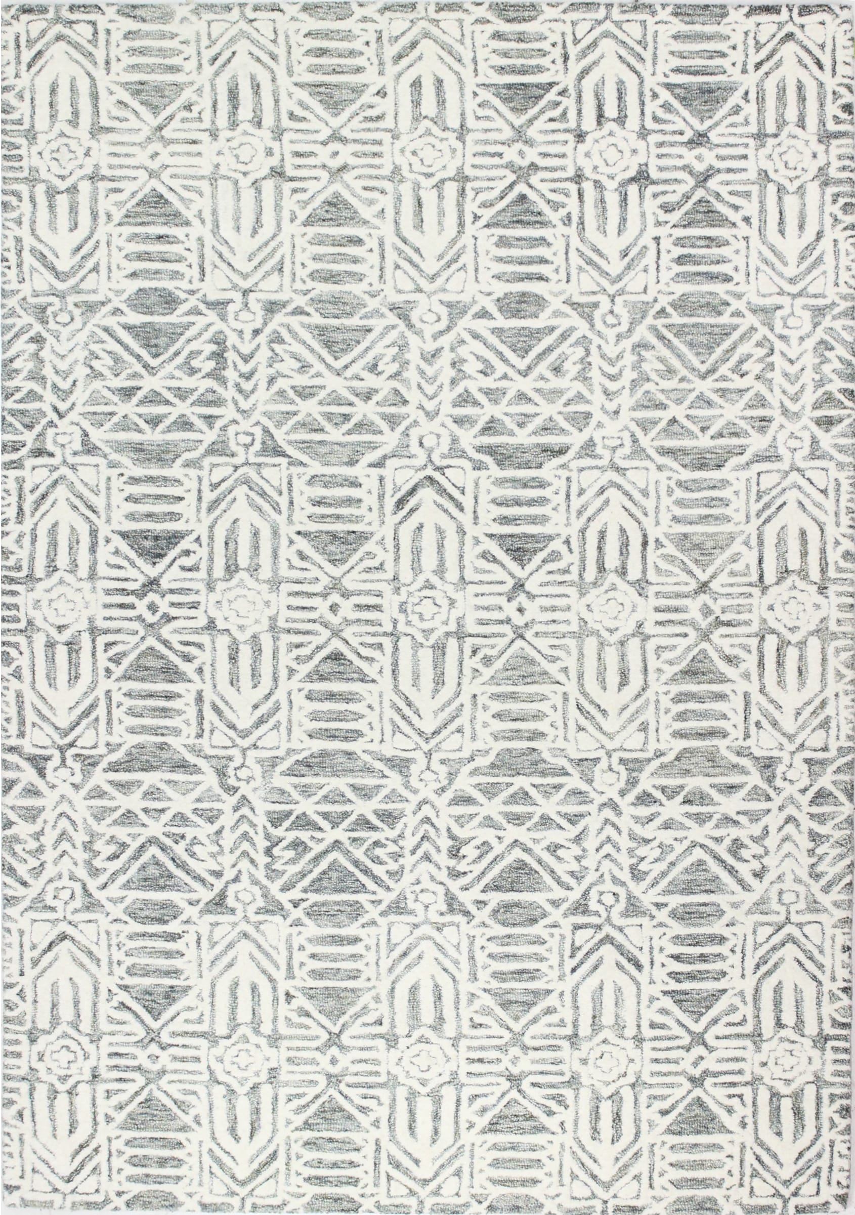 Bashian 649652292557 8 X 10 (ft) Wool Ivory/Green Indoor Geometric Moroccan Area Rug