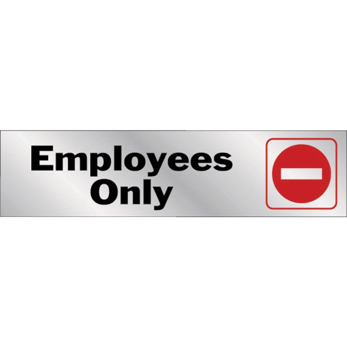 HY-C HY-KO 476 'Employees Only' Self-Adhesive Vinyl Sticker 2 in x 8 in Black/Red/Silver 1 Each