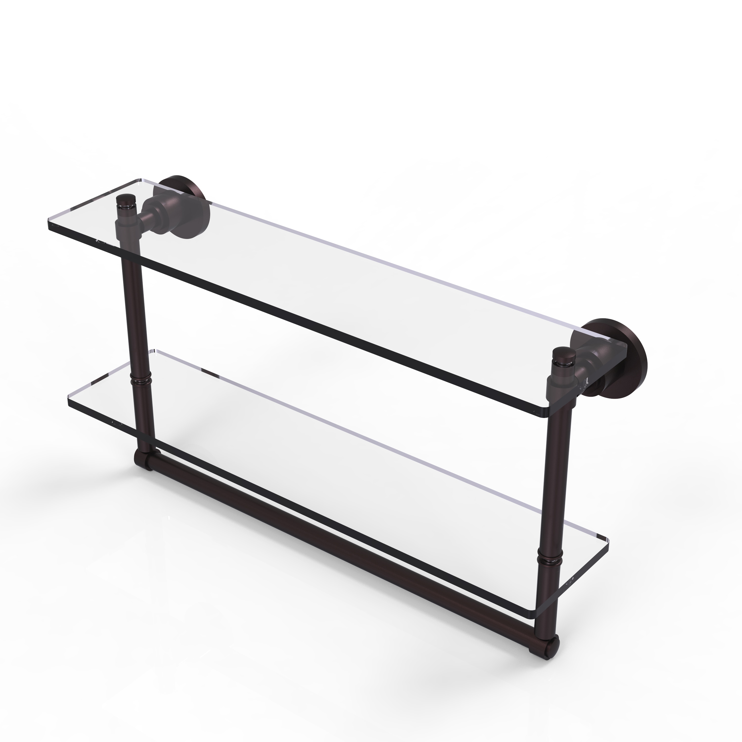 Allied Brass WS-2TB/22-ABZ Washington Square Antique Bronze 2 -Tier Wall mount Bathroom Shelf ( 22-in x 12-in x 5-in )