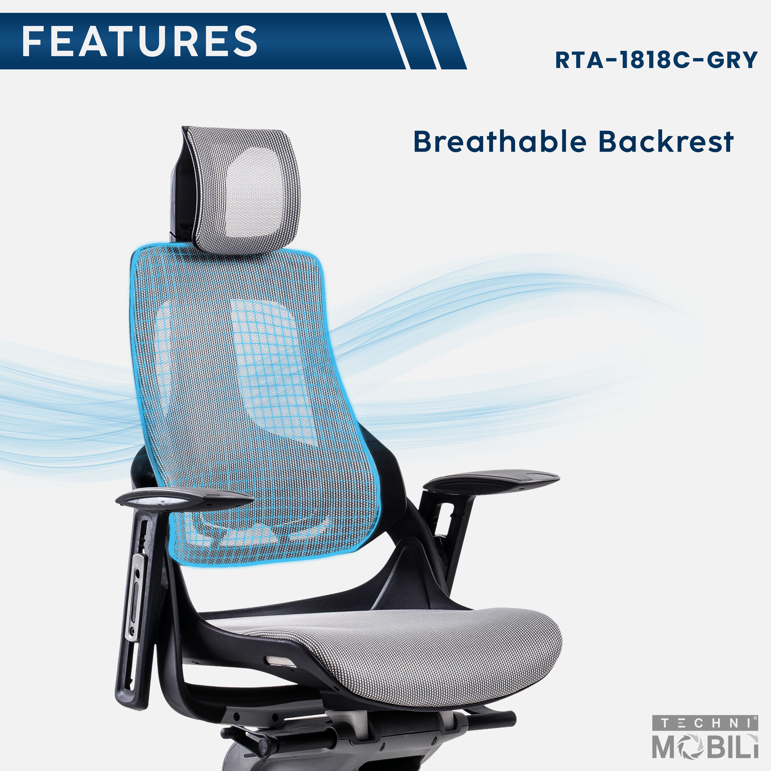 Techni Mobili RTA-1818C-GRY Office-Chairs - View #8